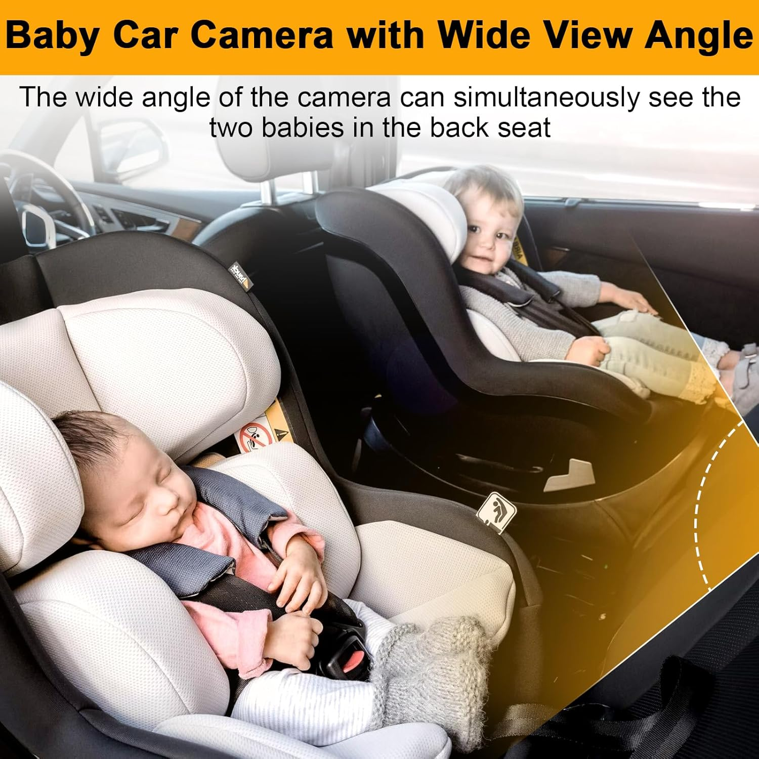 Yakry Baby Car Camera for Backseat - HD 1080P, 170&deg; Wide Angle, Night Vision, 360&deg; Rotation, Safe for Babies, Easy Install, Rear-Facing Baby Car Mirror for Parents Y60 image number 6