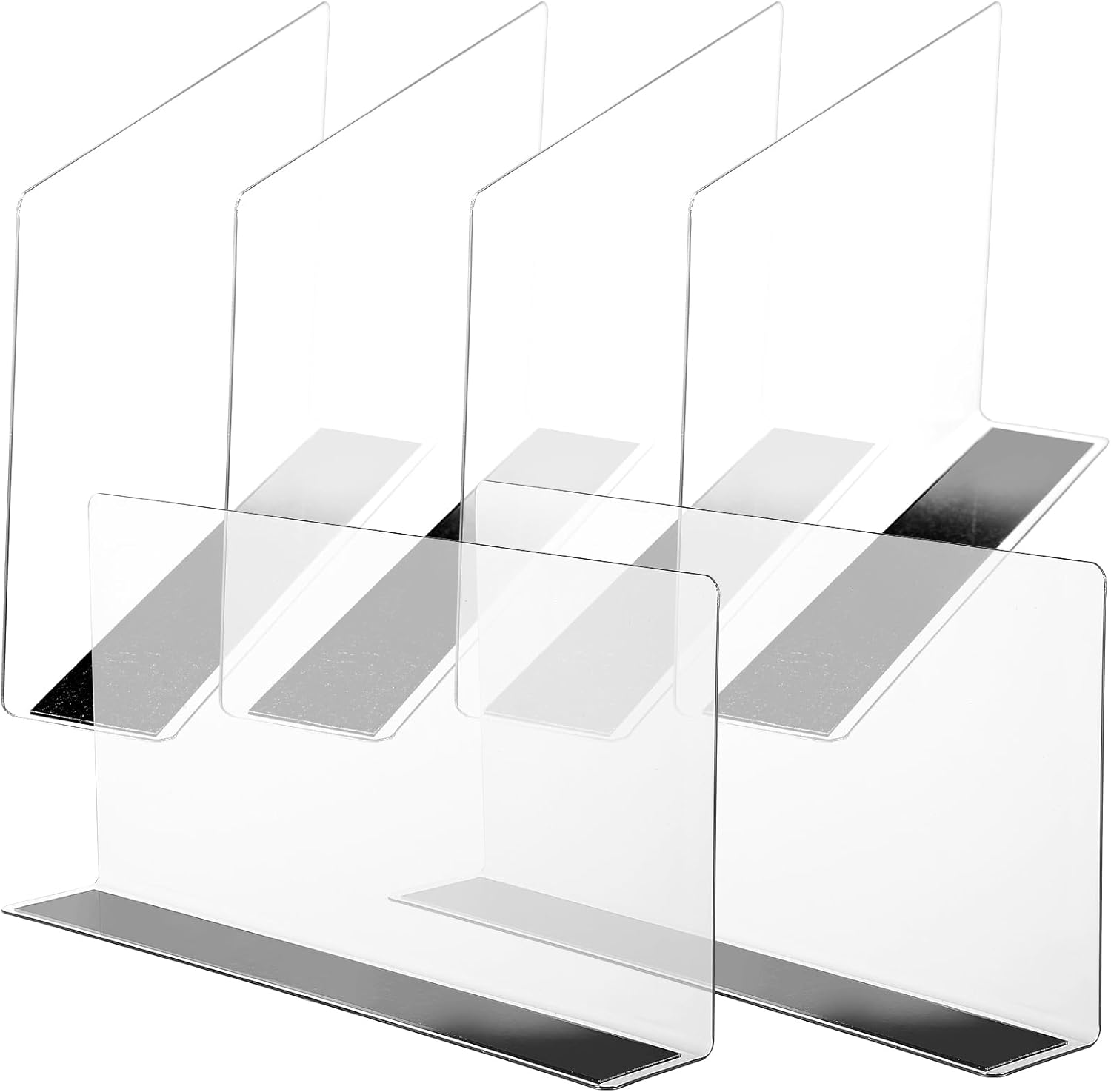 TOVINANNA Acrylic Shelf Dividers for Closet Organization: 6 Pack Tall Clear Shelves Separators for Clothing Adjustable Multi-Function Divider