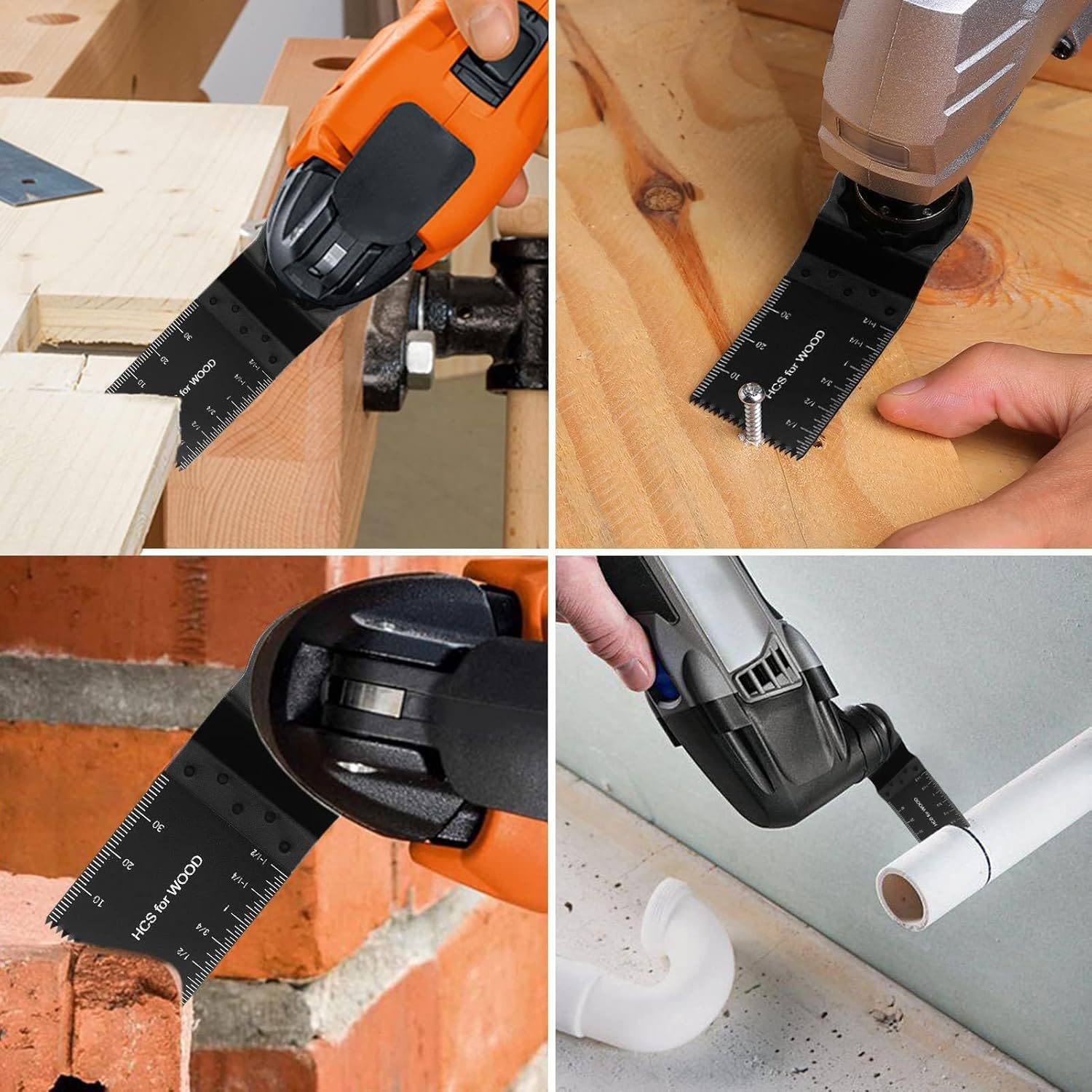 10 Pcs Oscillating Saw Blades, Wood Oscillating Multitool Quick Release Saw Blades, Flush Cut Universal Quick Release Multi Tool Blades, Oscillating Saw Blades for Hard Material image number 5