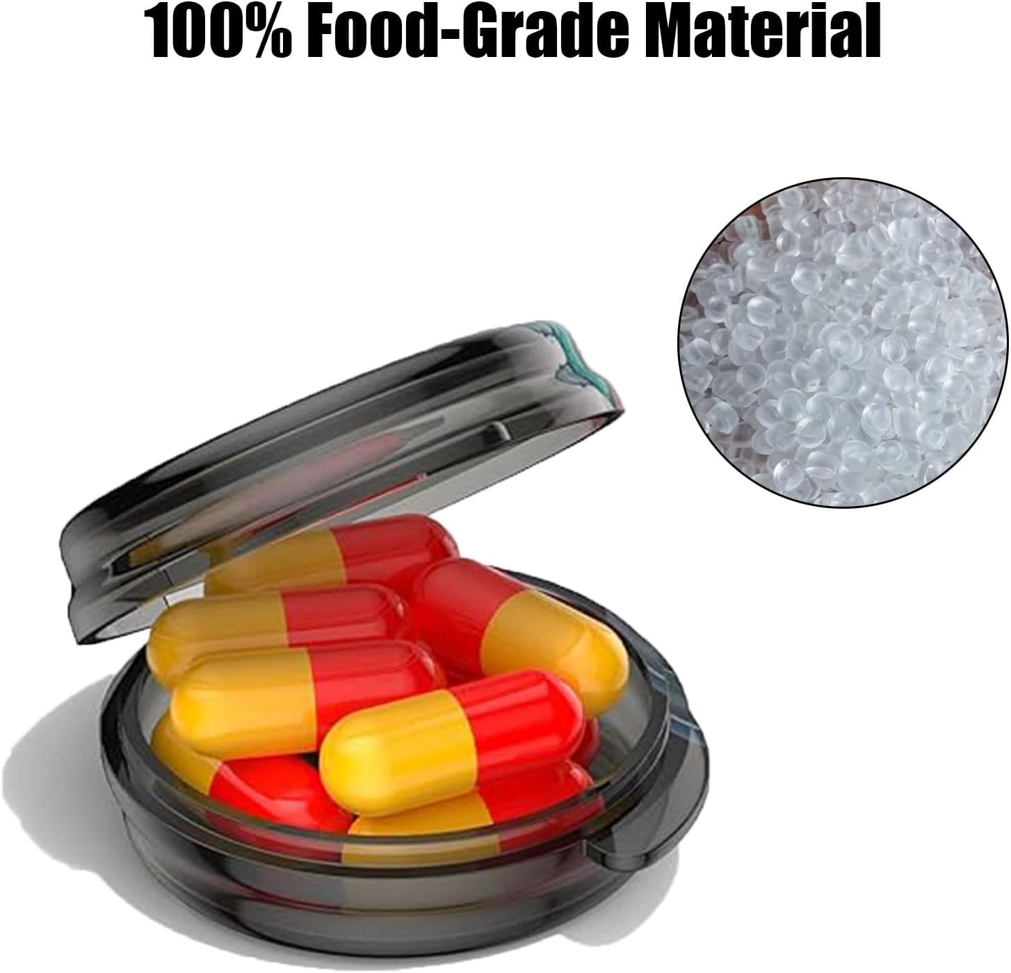 Small Pill Box 3 Pack - Daily Mini Pill Organizer Portable for Purse and Pocket, Travel Pill Case Medicine Storage Container with Compact Small Pill Box and Secure Pill Holder Design, Black