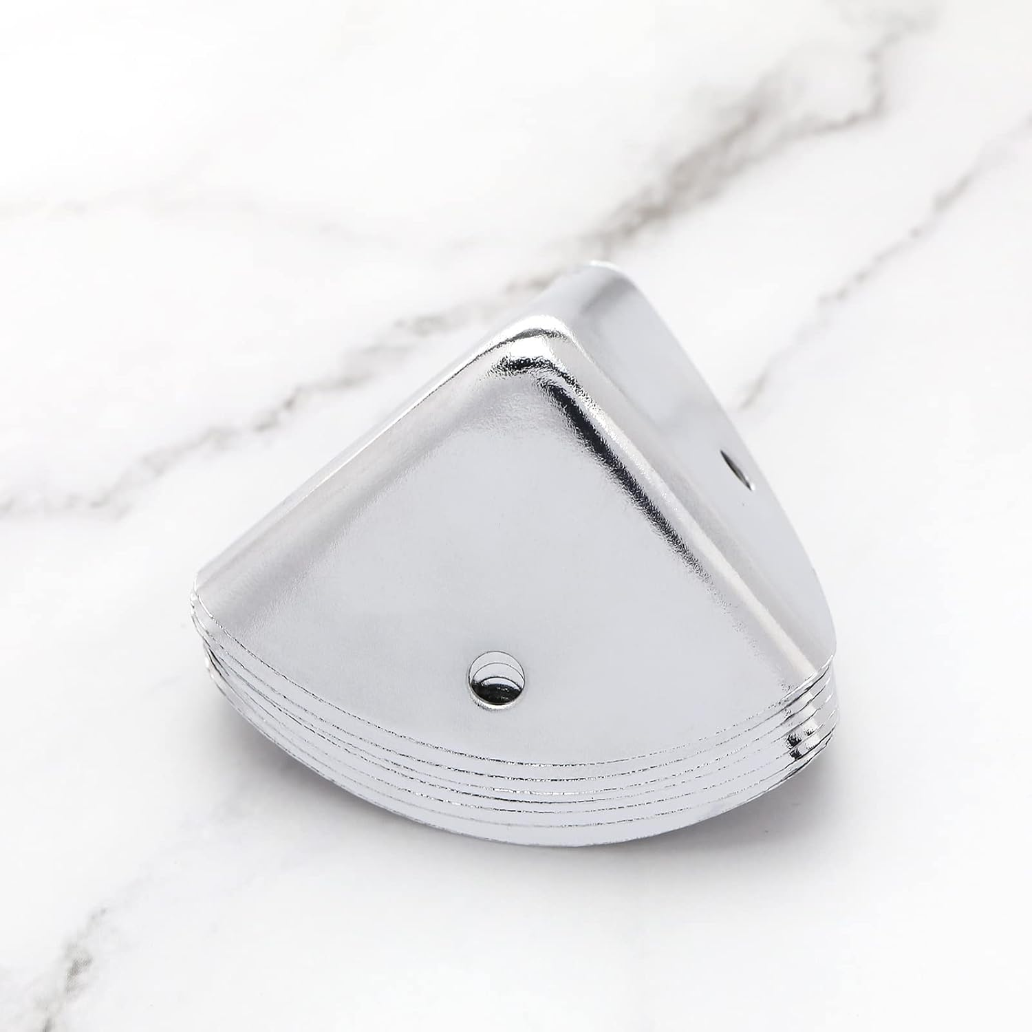 SING F LTD 8PCS 39Mm Corner Angle Brace Protectors Scalloped Metal Right Angle Corner Guards for Wooden Box Desk Chest Case Flightcase Silver - Silver image number 5