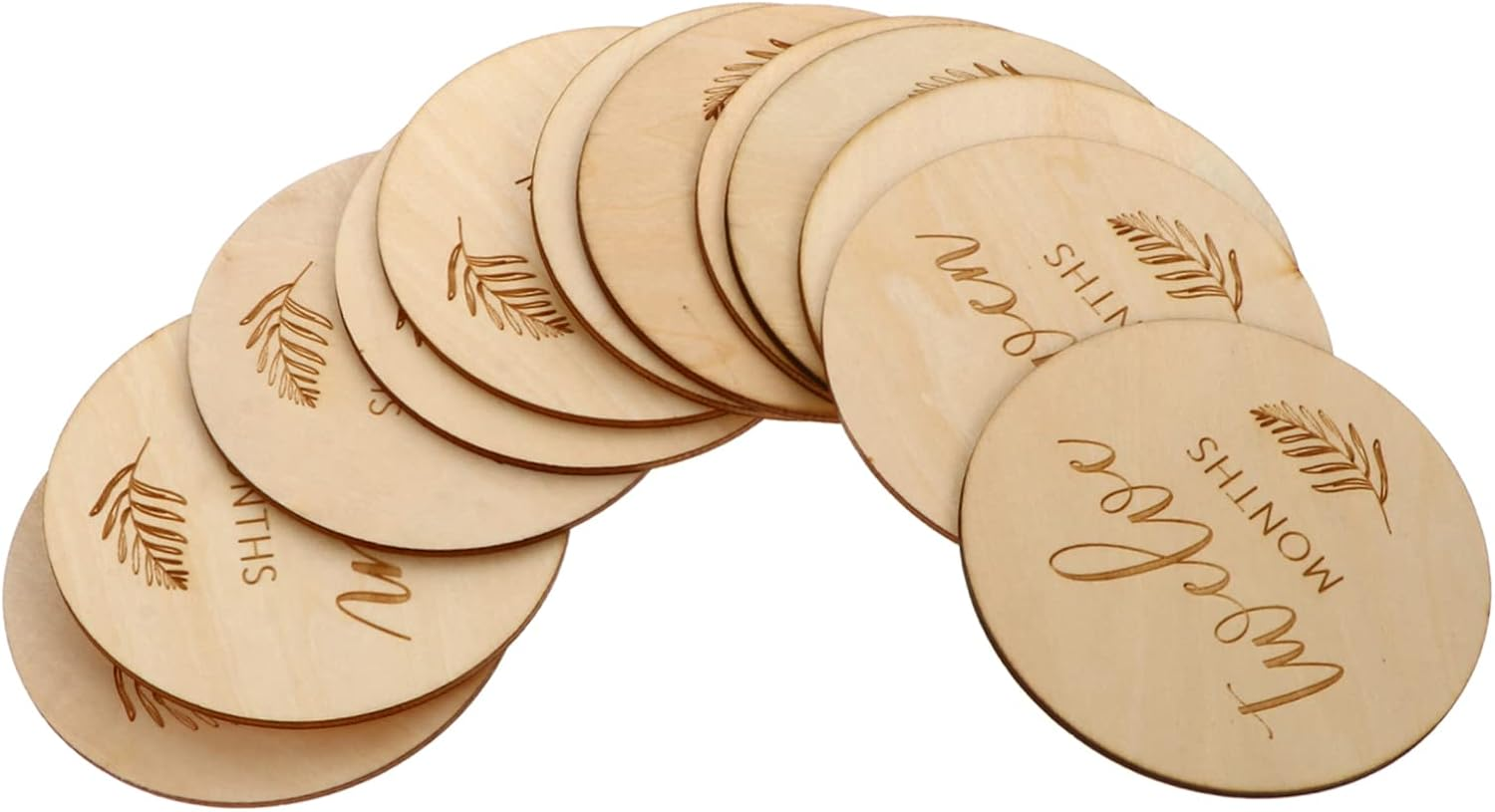 12Pcs Wood Milestone Discs Newborn Milestone Cards for Birthday Decorations Tummy Toys