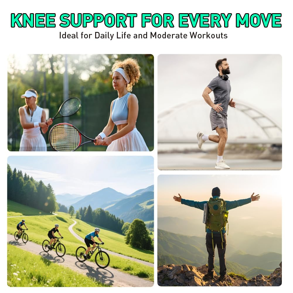 PROMBF Patella Knee Strap, Knee Support Brace for Men and Women,Patella Knee Brace for Knee Pain Relief,Arthritis, ACL, Knee Pain Relief, Injury Recovery and More Sports,Black - Grey image number 2