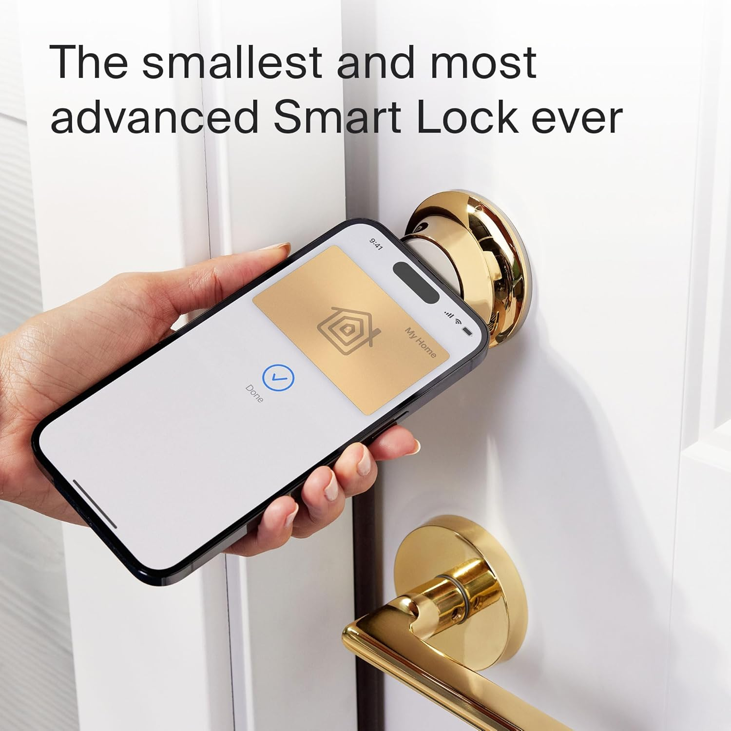 Level Home Level Lock+ Smart Lock with Apple Home Keys - Smart Deadbolt for Keyless Entry plus Key Card or App, Bluetooth Enabled Lock Works with Apple Homekit, Polished Brass image number 2