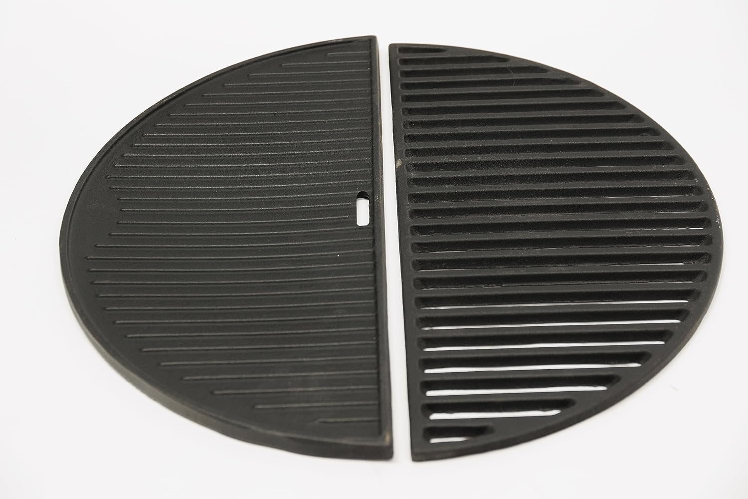 CAMPAQUIP Halfmoon Plate Set | Fits Weber Kettle BBQ & 22-Inch (57Cm) Kettle Grill | Cast Iron Cooking Accessories | 56Cm X 28Cm X 4Cm