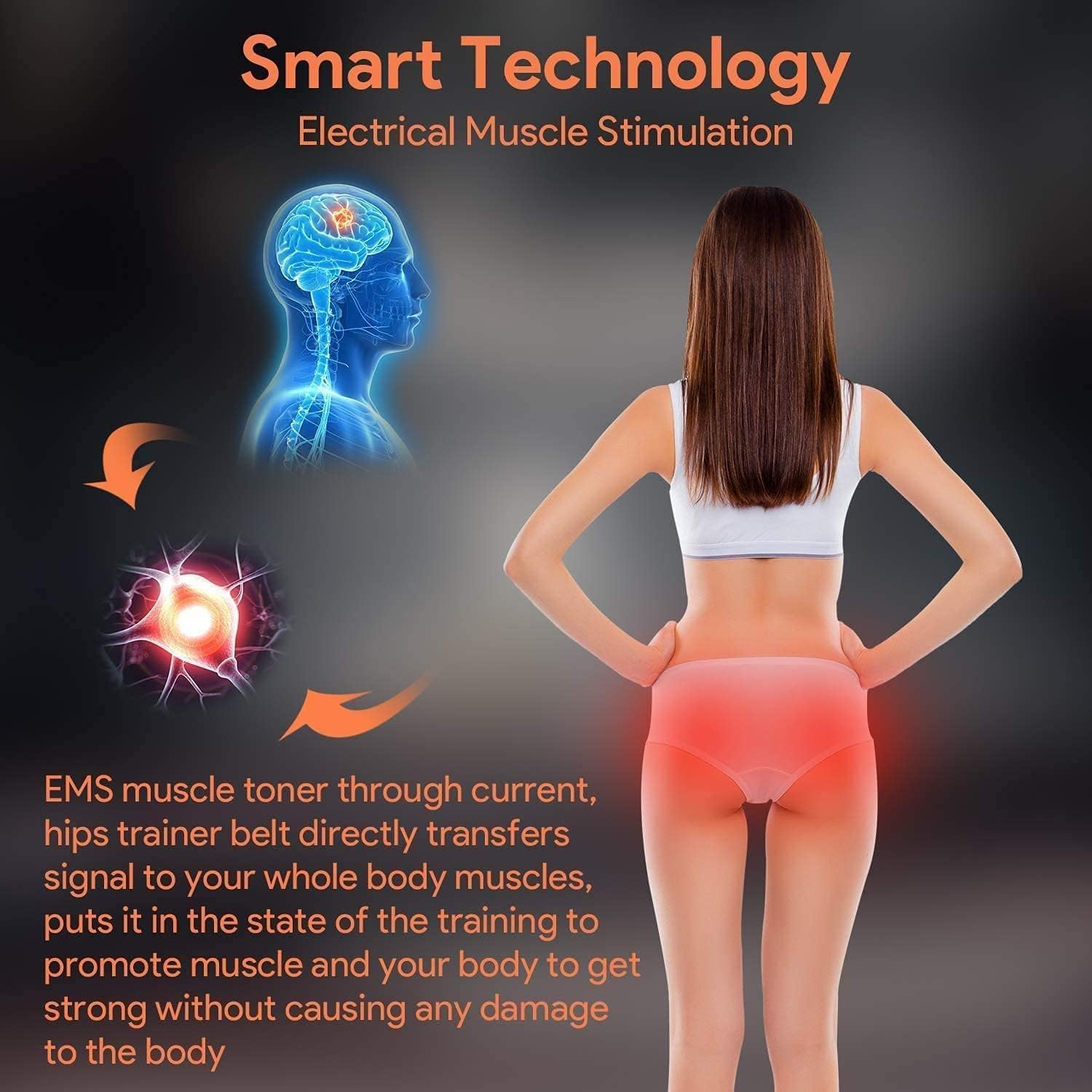 Stimulator Buttocks/Hips Trainer Muscle Toner Hip Trainer with 6 Modes Smart Fitness Training Gear Home Office Workout Equipment Machine image number 2