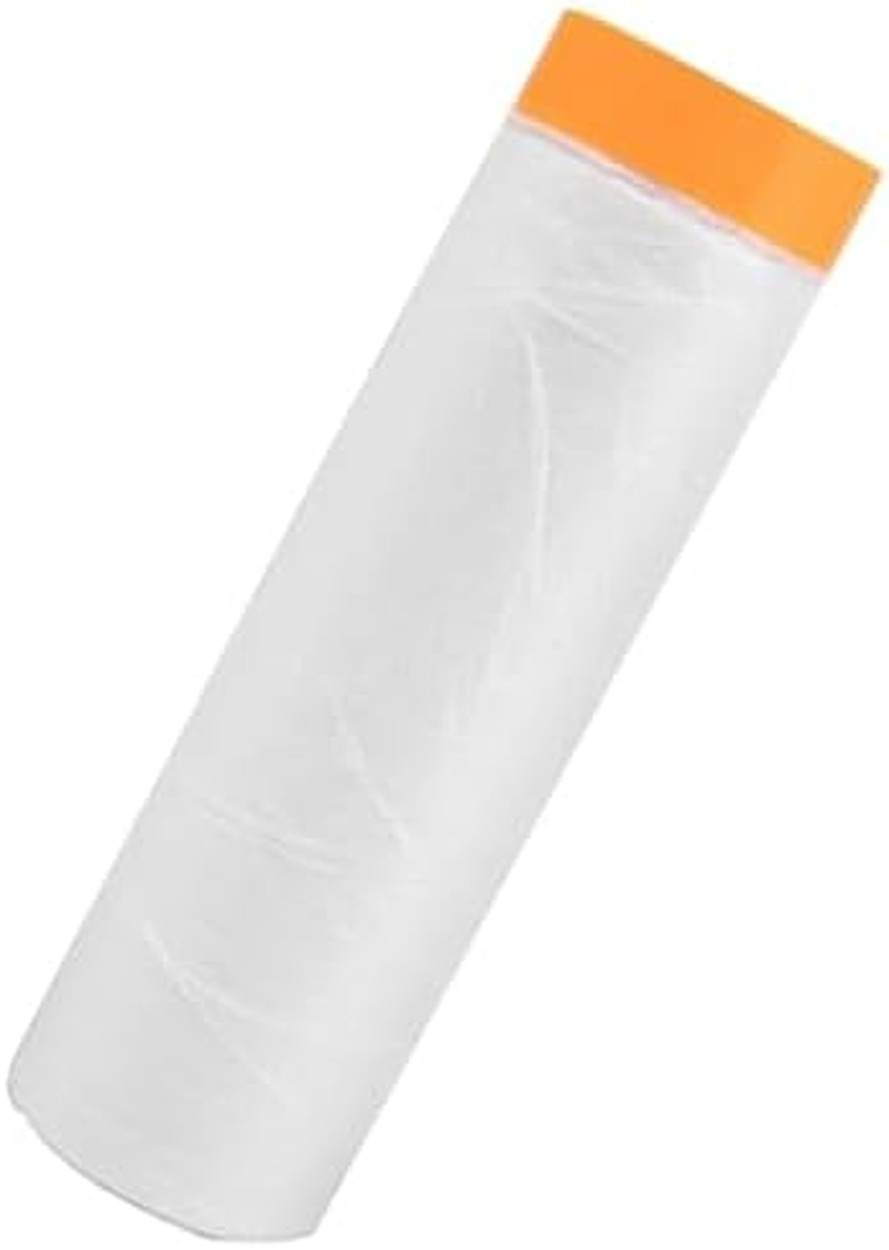 1Roll Plastic Drop Cloth Plastic Sheeting, 0.55X20M Dust Sheets Roll Plastic Masking Film Rolls Drape Masking Film, Adhesive Dust Sheet Roll for Automotive Painting Covering image number 6