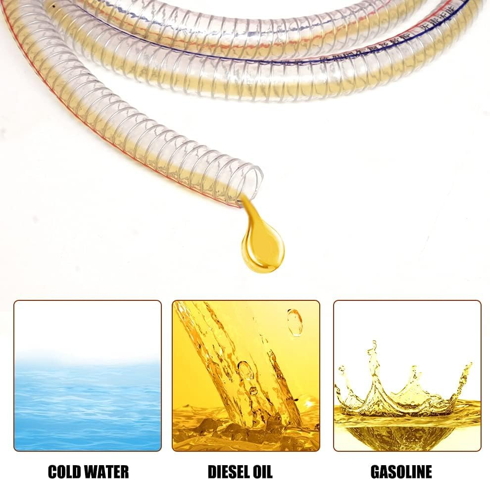 8.2' 5/8" Jiggler Siphon Hose, Gerguirry Heavy Duty Self-Priming Transfer Hose for Gasoline Fuel Gas Siphon Tube Copper Nipple with Metal Buckle image number 5