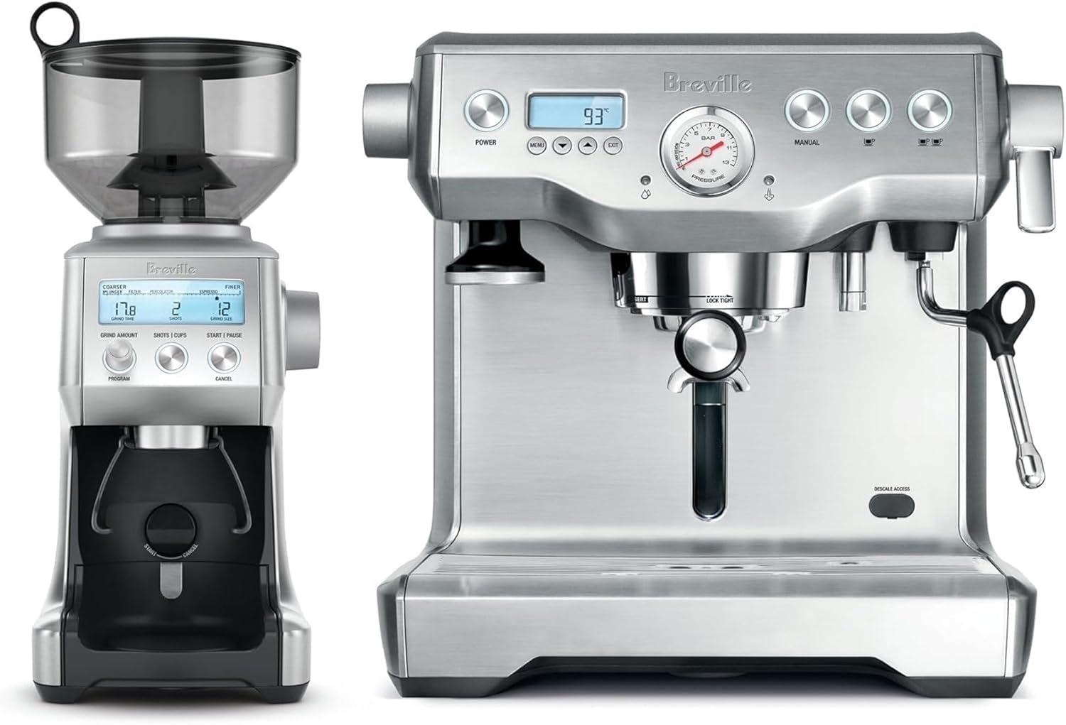 Breville the Dynamic Duo Coffee Machine and Grinder, Brushed Stainless Steel, BEP920BSS image number 1