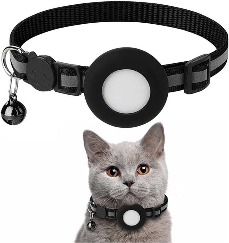 Adjustable Cat Collar Reflective Small Pet Cat Collar Strap for Apple Air Tag AU