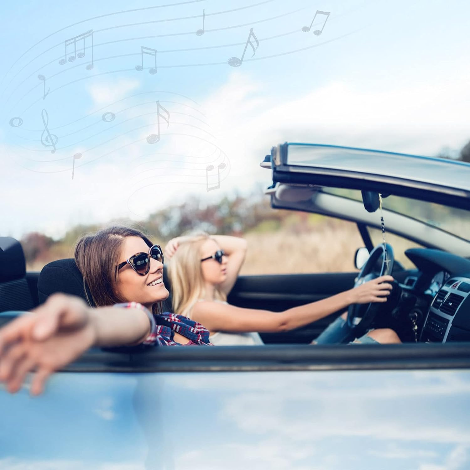 Eightwood Car Stereo FM Radio Antenna, Hidden Windshield Antenna, DIN Plug Adhesive Patch Antenna + DIN Female to ISO Adapter for Vehicle Car Truck Stereo Receiver Head Unit FM HD Radio