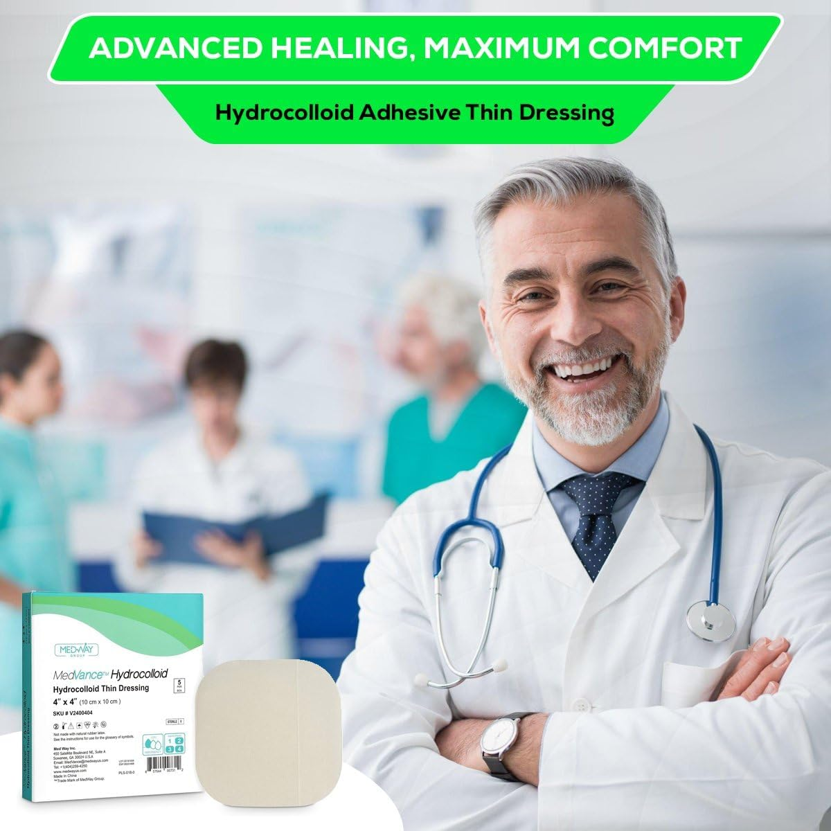 Hydrocolloid Wound Dressing Extra Thin, Latex Free, Size: 10Cm X 10Cm - 10/ Box image number 2