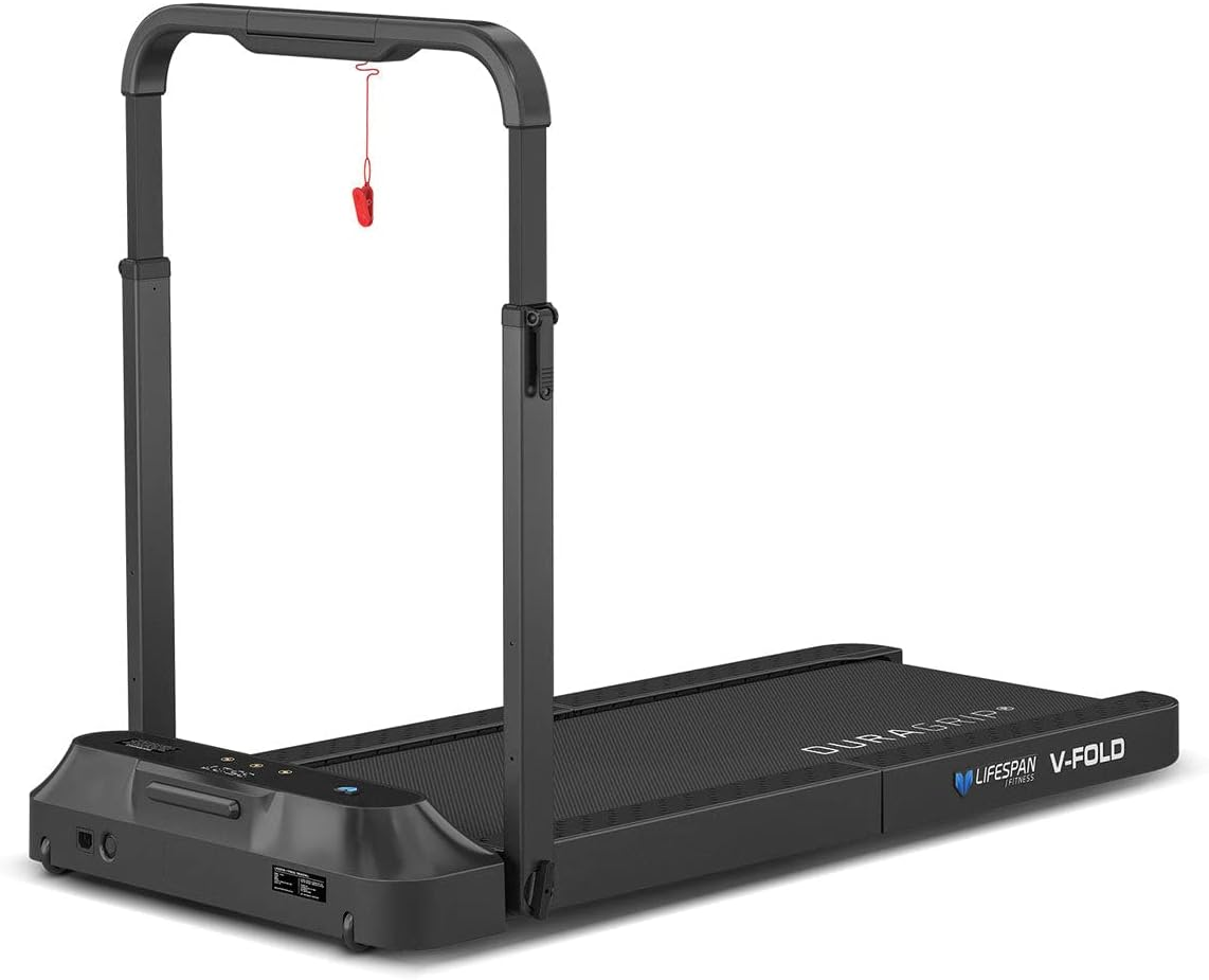 Lifespan Fitness V-Fold Treadmill with Cable Management Ergodesk Automatic 150 Cm Standing Desk, Oak/Black image number 3