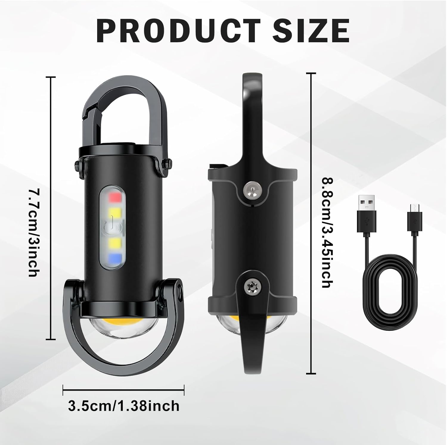AXVRAV Super Bright Mini Key Fob, Waterproof Torch Mini LED Torch Keyring, USB Rechargeable Keychain Flashlight with Power Bank for Outdoor Camping (Black) image number 5