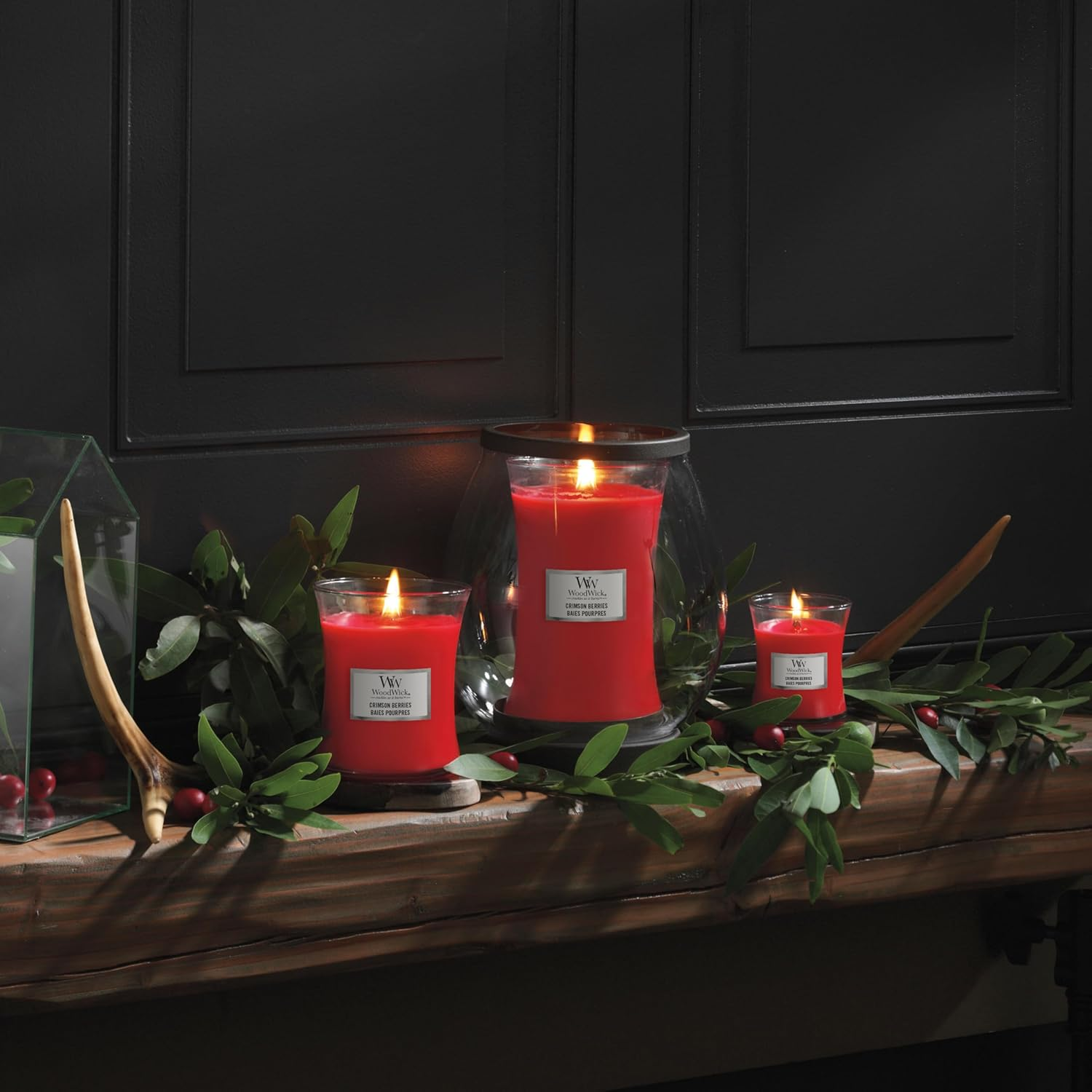 Woodwick Crimson Berries Mini Candle, Red