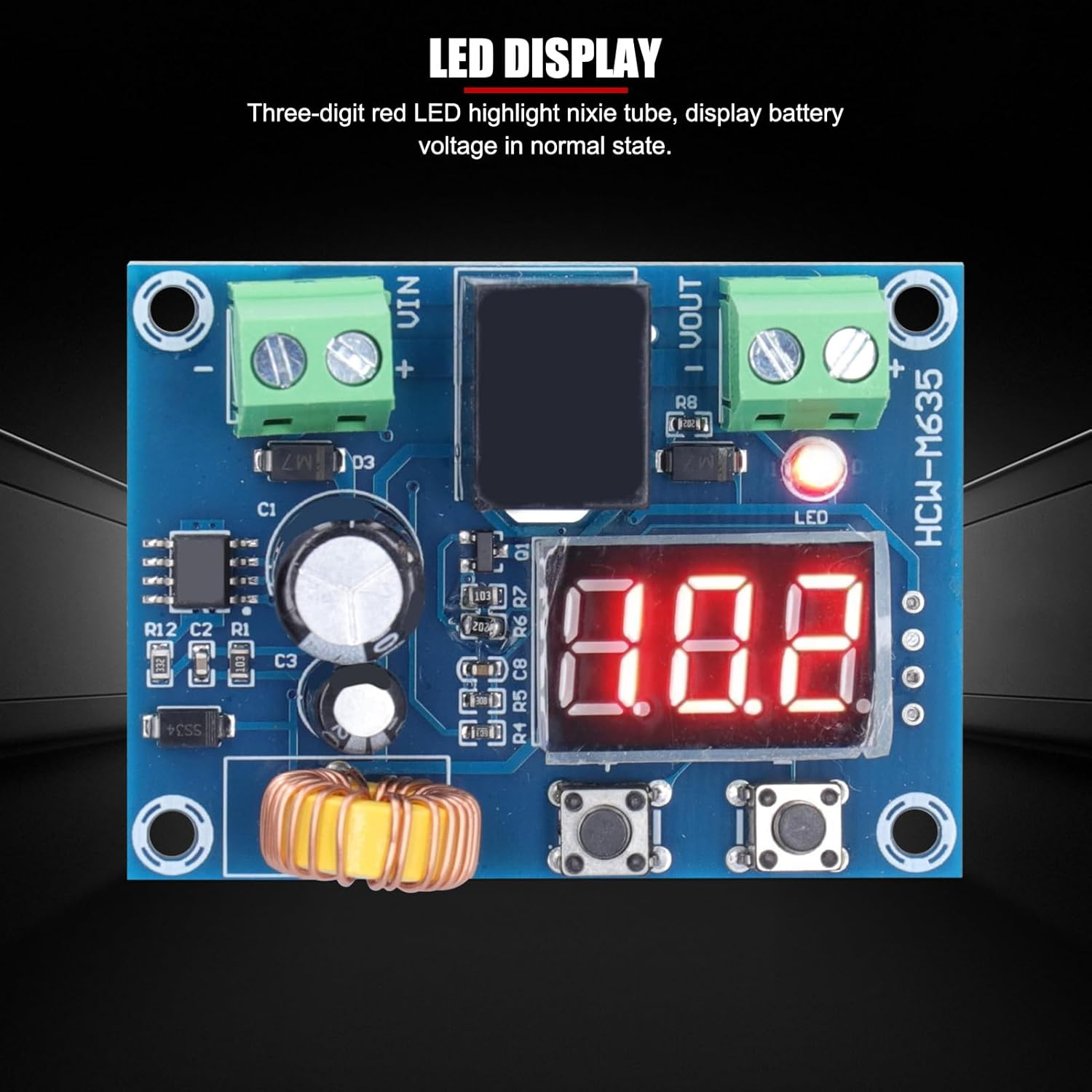 EVTSCAN Digital Adjustable DC Voltage Protection Module, for 12V to 36V Lead-Acid, Lithium-Ion Batteries, over Discharge Low Voltage Disconnect Battery Protection Board image number 3