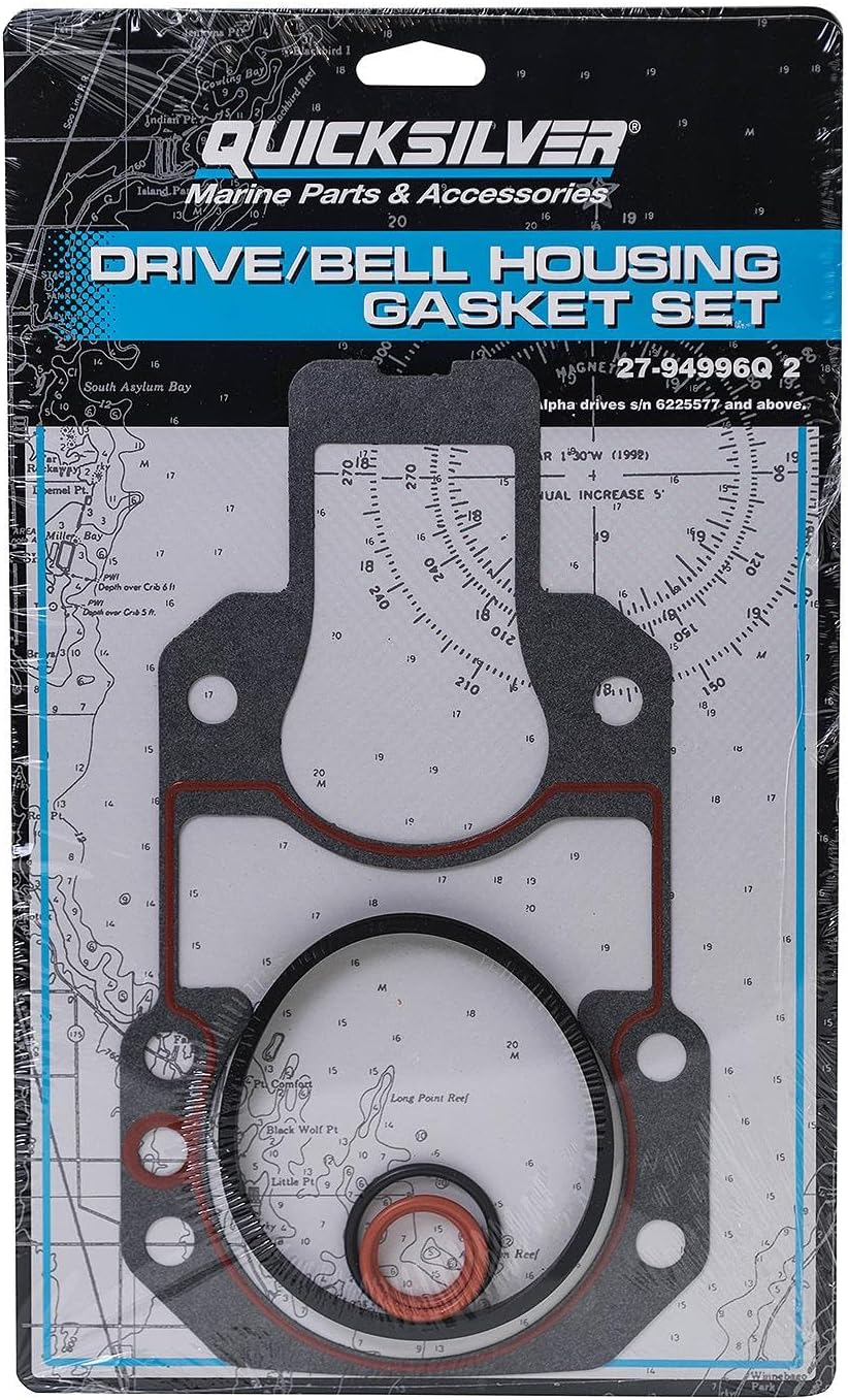 Quicksilver 94996Q2 Bell Housing Installation Gasket Kit for Mercruiser R, MR and Alpha One Gen II Drives