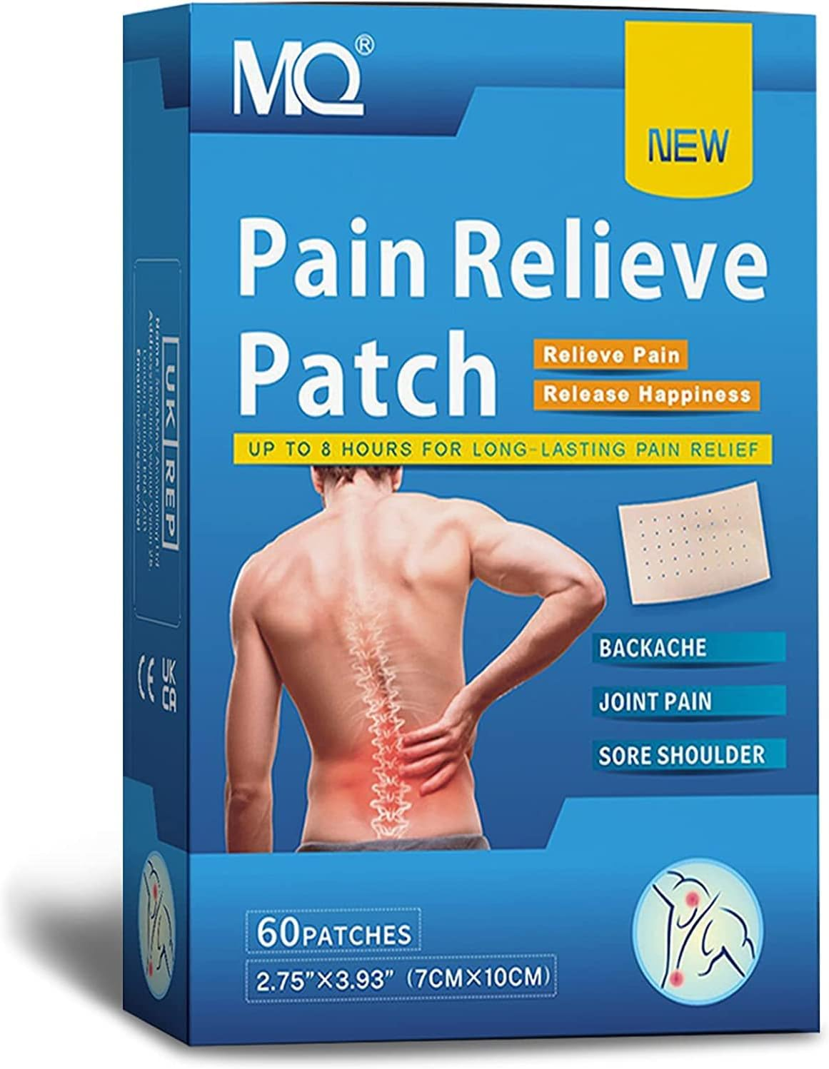 MQ Pain Relief Patches 60PCS, Arthritis Herbal Heat Patches for Back Knee Neck Shoulder Muscle Soreness, Pain Relief Patche Warming Meridians Plaster image number 4