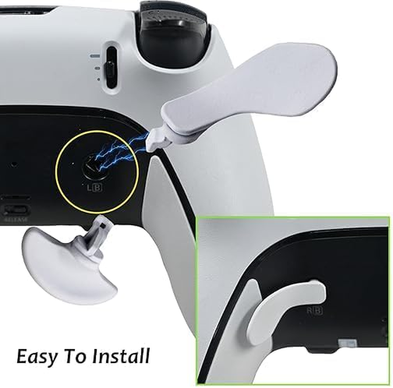 4Pcs Metal Back Paddles for PS5 Dualsense Edge Controller,Rear Paddles Replacement Interchangable Grip Parts for PS5 Dualsense Edge Wireless Controller(White) image number 5