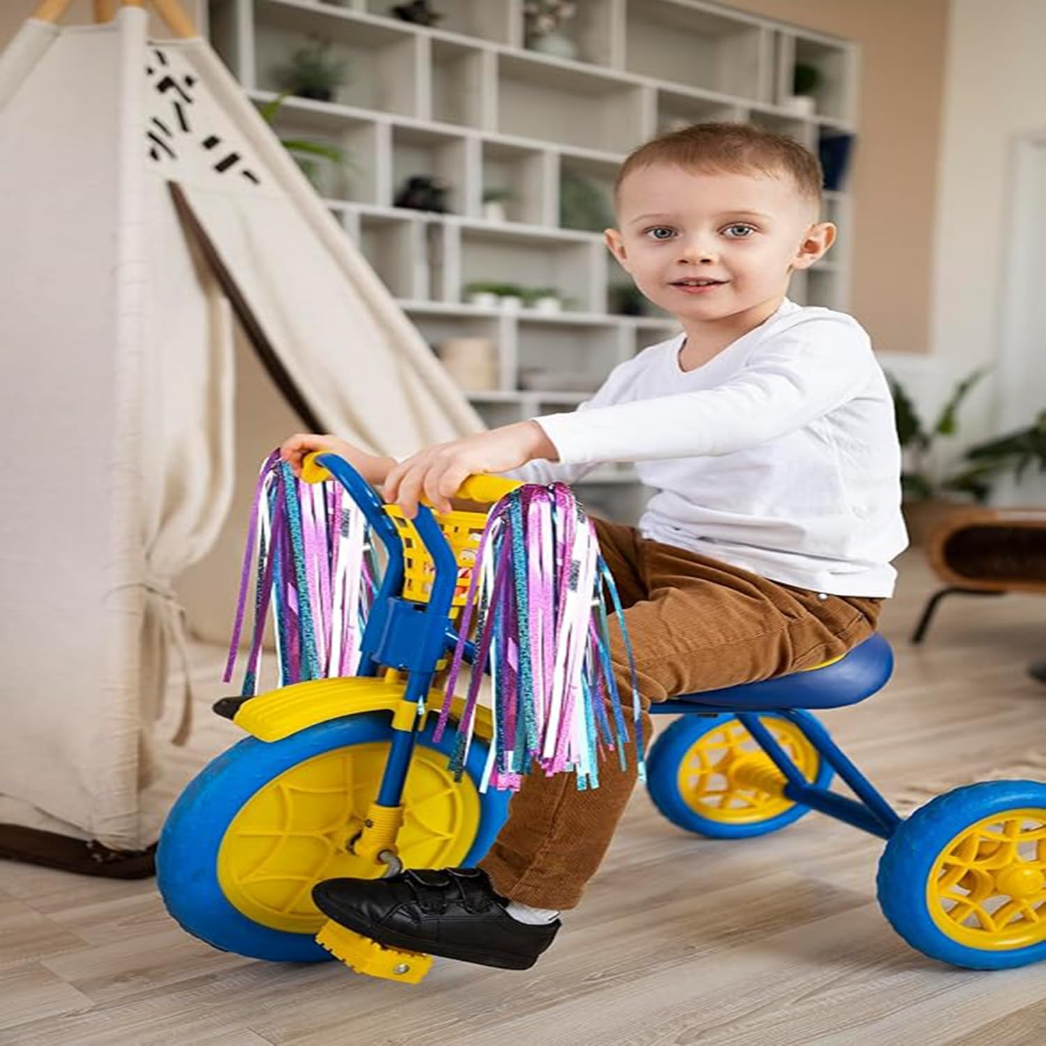 1 Pair Bicycle Handlebar Streamers, Bike Colorful Ribbon Tassels, Tricycle Scooter Handgrip Accessories Tassel image number 3