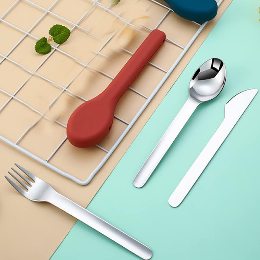 ARFUKA Camping Utensils Travel Silverware Set with Case Stainless Steel Fork Spoon Knife Set Camping Cutlery Set Travel Utensils with Case Flatware Set Tableware for Traveling Picnic Hiking Lunch Box image number 3