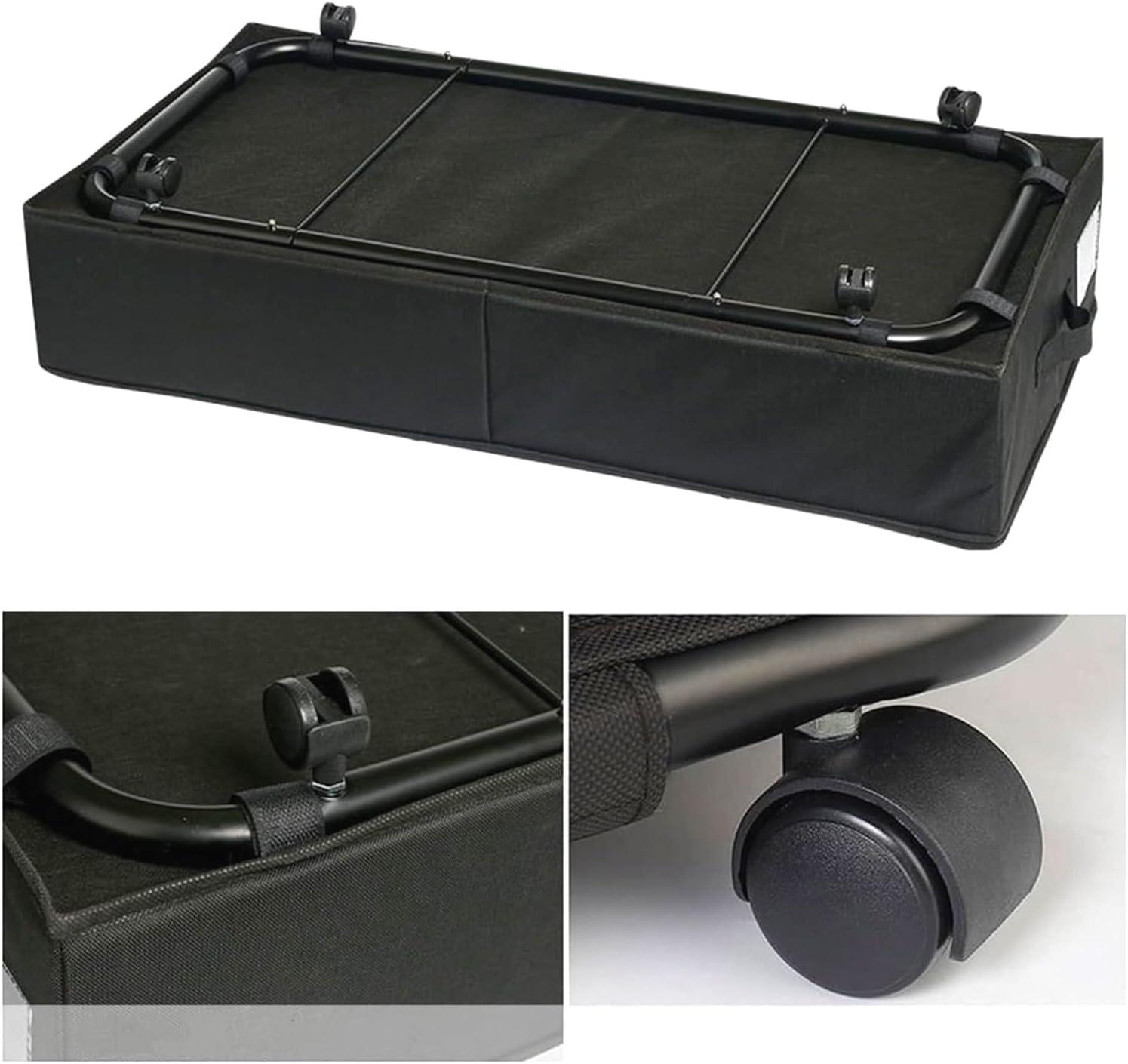 Under Bed Storage Containers with Dividers & Clear Lids, under Bed Storage with Wheels,Which Can Hold Clothes, Shoes, Toys (Black)