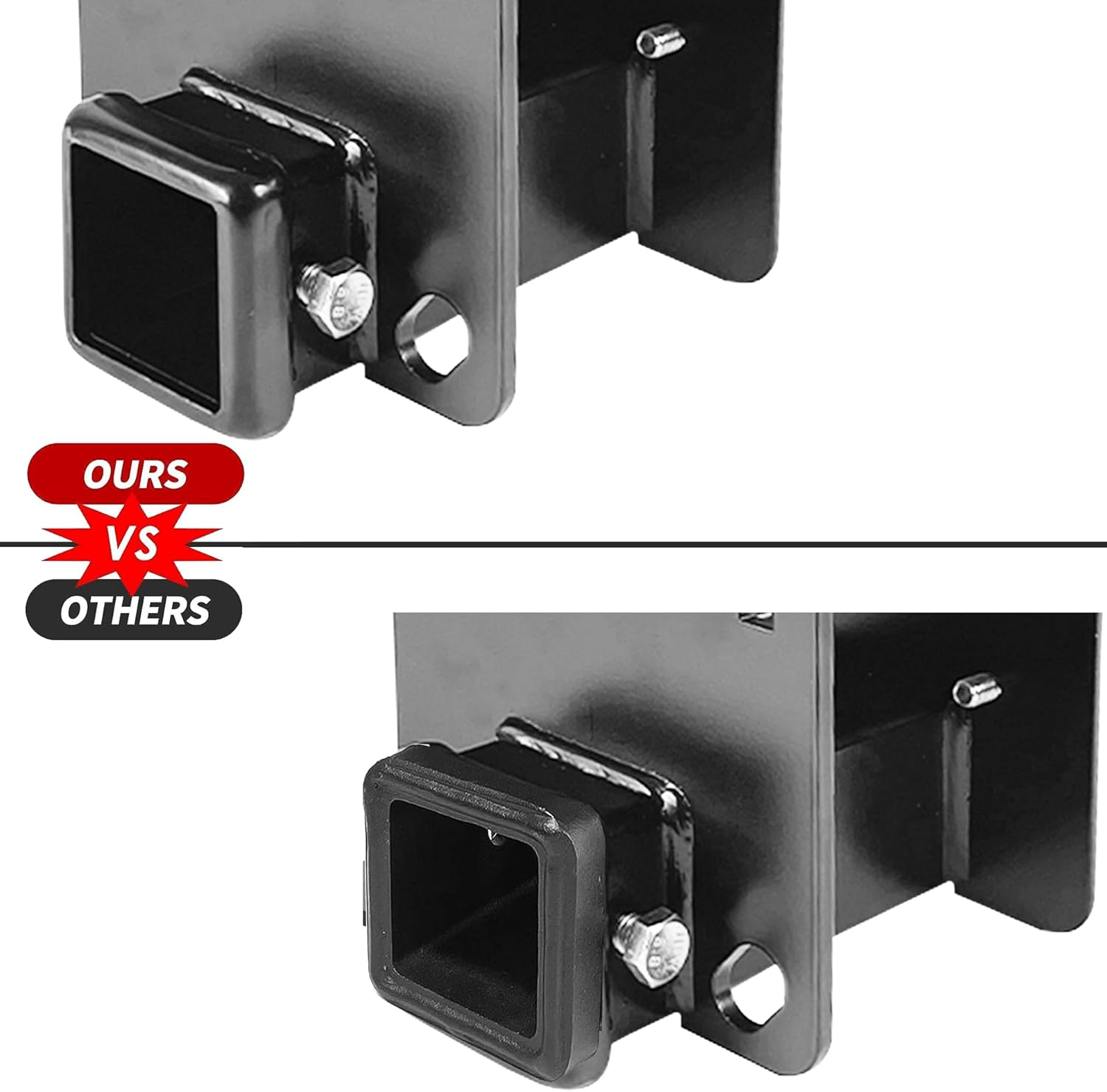 Hitch Receiver 2 Inch Adapter Receiver Fits for 4 X 4 Inches RV Bumper Square Bumper Beam Level Trailer Towing Purpose (Upgrade Include Cover) image number 5