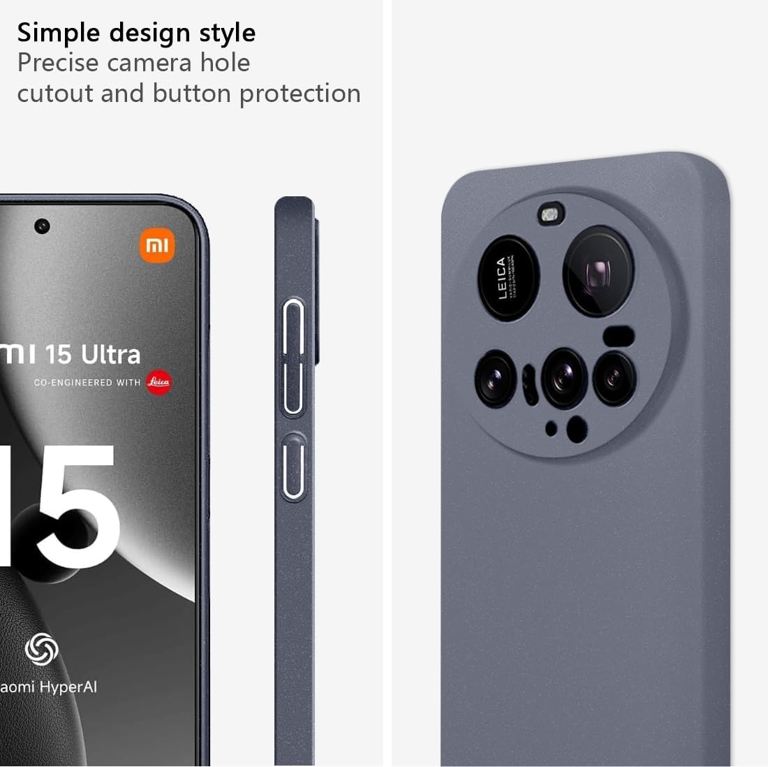 Bastmei Case for Xiaomi 15 Ultra 5G, Ultralight Ultra Thin Scratch-Resistant Non-Slip Camera Protection Matte Texture Hard PC Mobile Phone Case Cover for Xiaomi Mi 15 Ultra - Grey image number 2