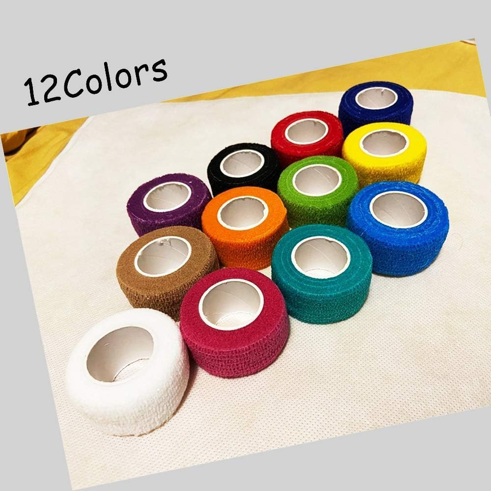 (12-Pack) 1&rdquo; X 5 Yards | Self Adhesive Bandage Wrap, Mazicla Athletic Elastic Cohesive Bandage for Sports Injury,Strain,Knee & Wrist,Ankle Sprains & Swelling First Aid image number 5
