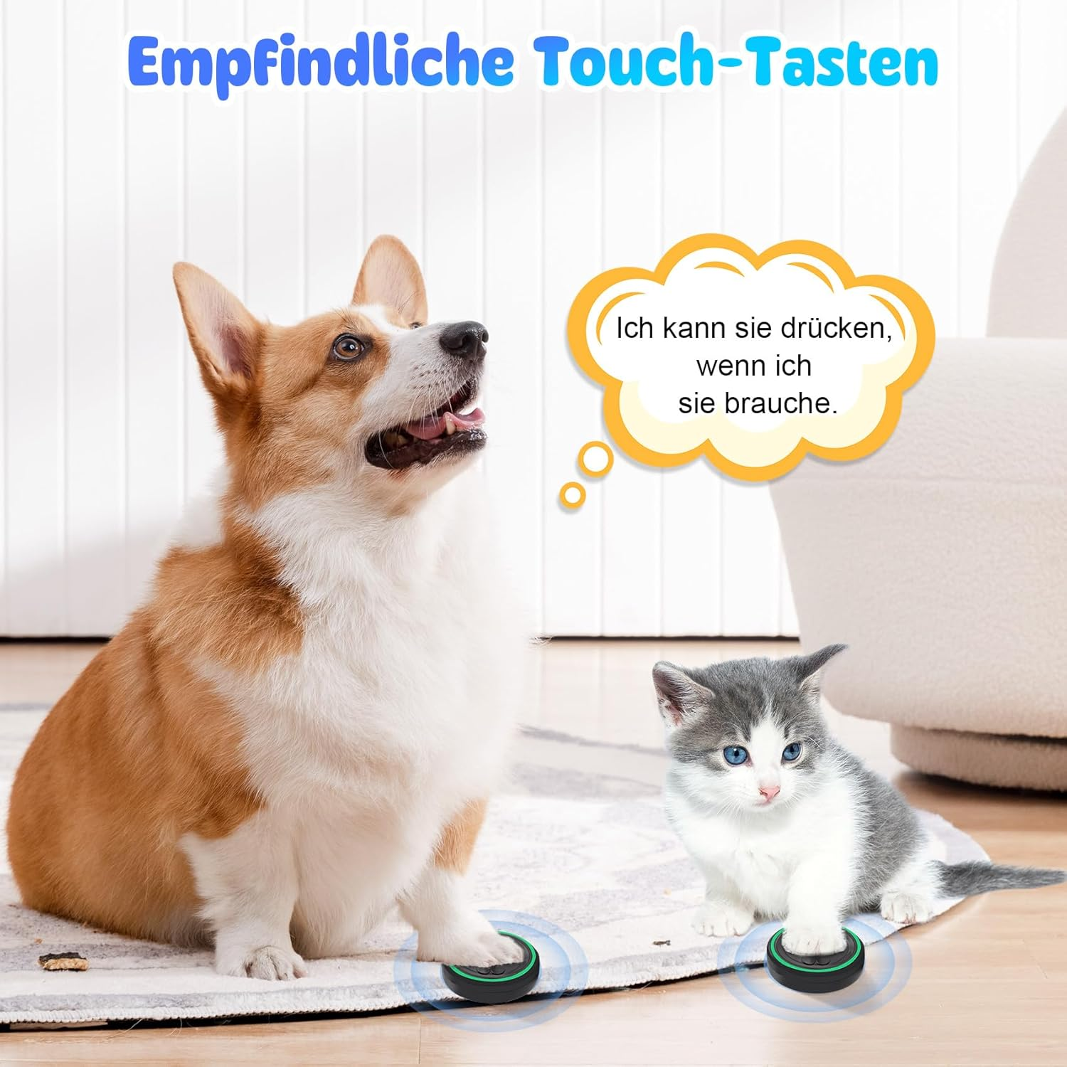 DAYTEE Mobile Doorbell, Wifi Tuya Smart Doorbell, Touch Outdoor Waterproof Doorbell (Black, 1 X Receiver + 3 X Transmitters) image number 2