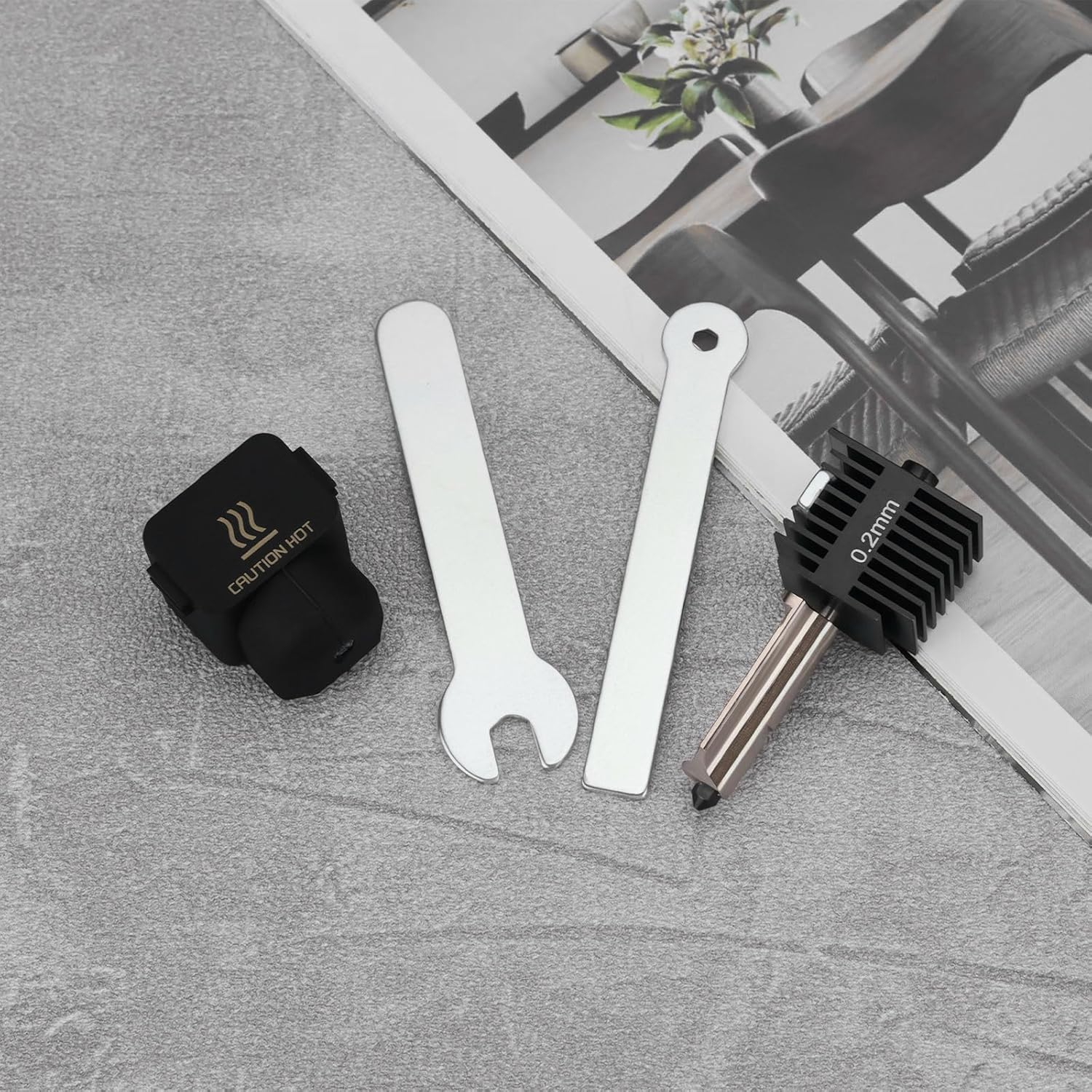 LT Easiyl 1Set 0.2 Mm High Temp Hotend with Hardened Steel Nozzle Wrenches Silicone Sock Compatible with Bambu Lab A1 Compatible with Bambu Lab A1 Mini 3D Printer Accessory image number 4