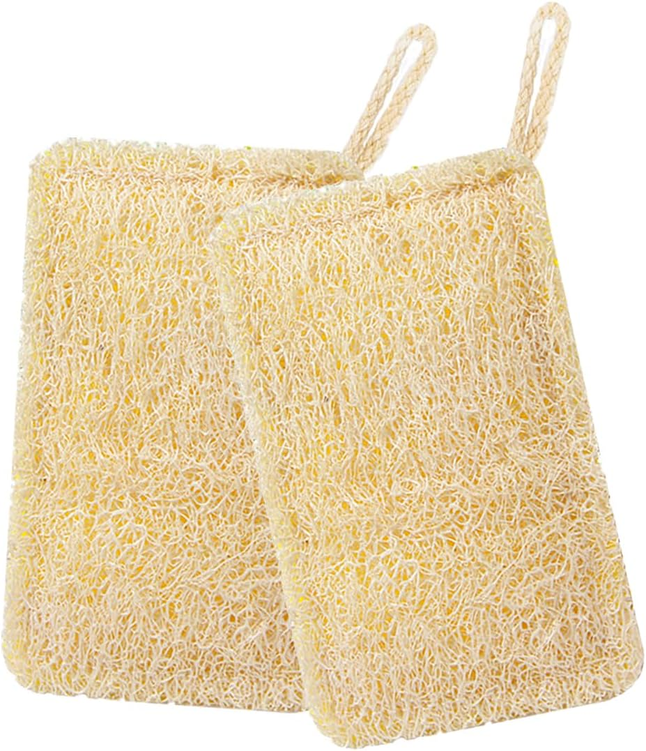 Natural Organic Loofah Sponge for Cookware, Kitchen, Bathtub and Body, Handmade Luffa Fiber, Biodegradable, Compostable & No Smell (Natural Beige*2, Rectangle) image number 3