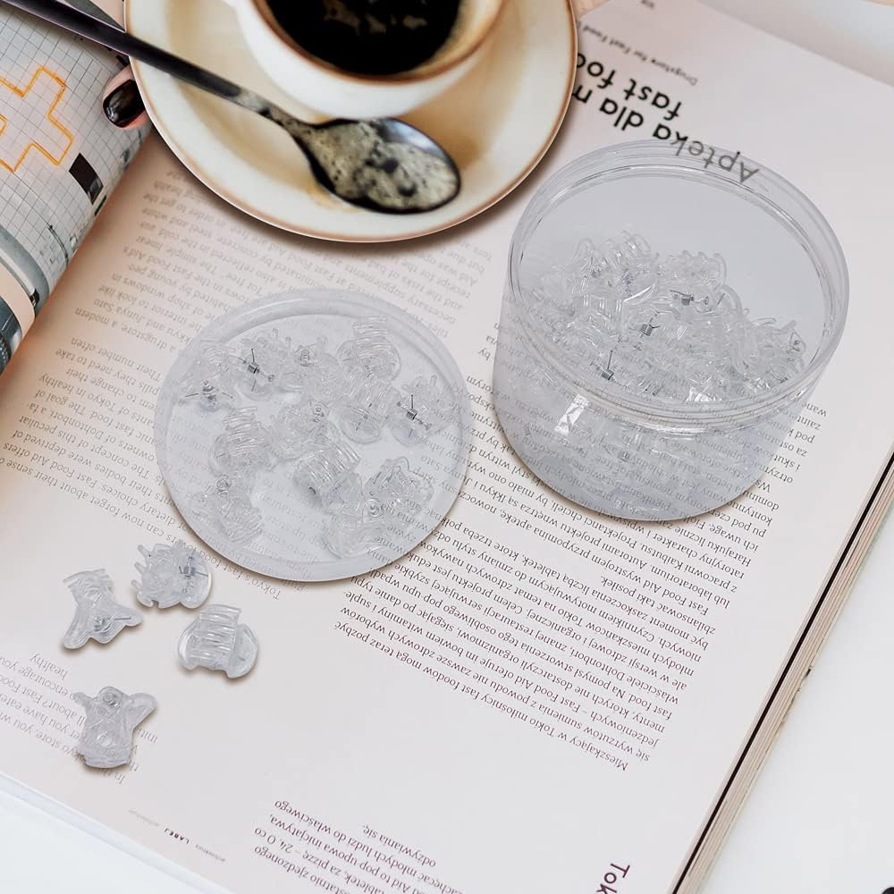 50 PCS Mini Hair Claw Clips， Bangs Strong Grip Multifunction Clamp Clips. (Transparent White) - Bright Colors image number 6