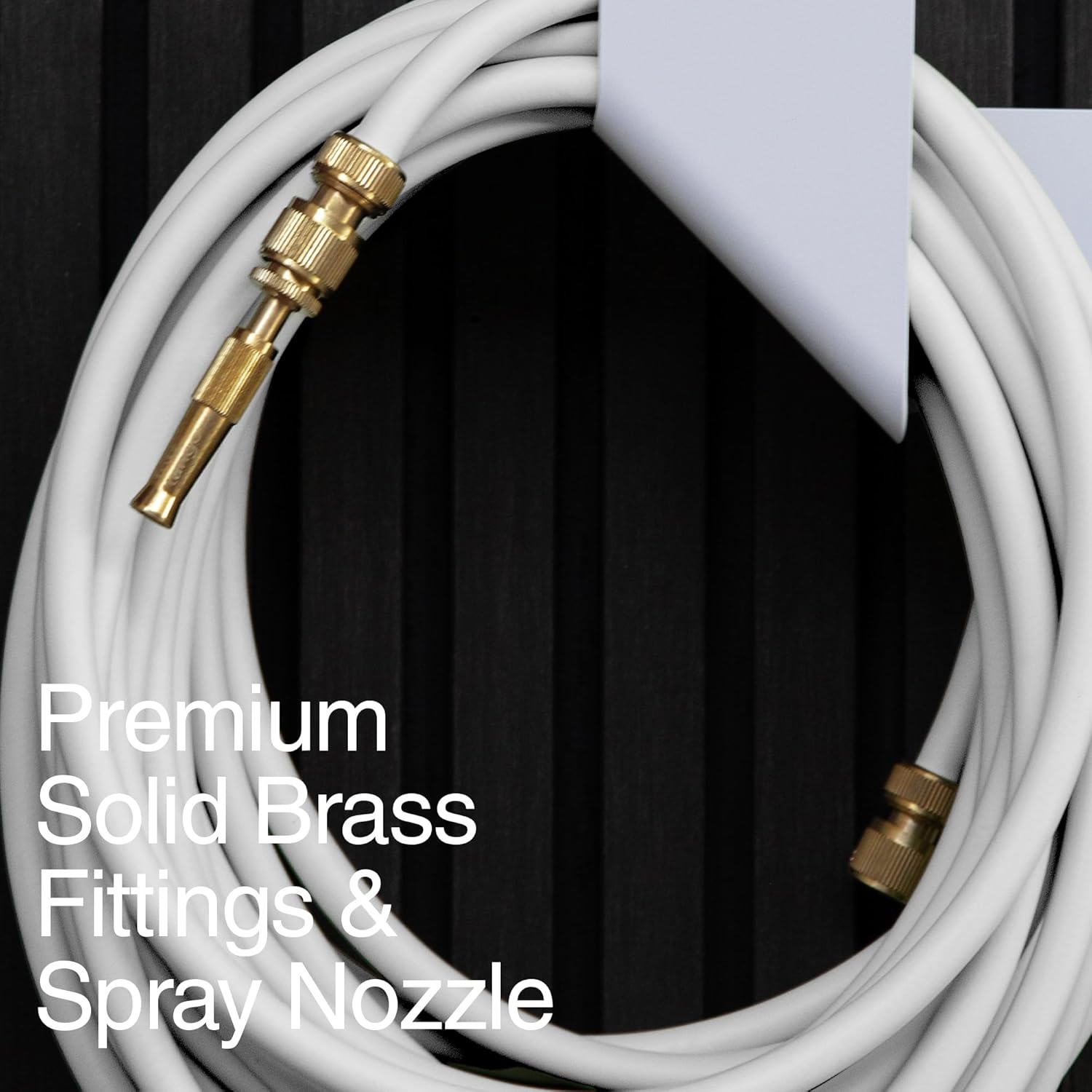 Flexy 20M Premium Flexible Garden Hose | Exclusive Colours, Lightweight, Uv-Resistant Hybrid Polymer, Kink-Free with Solid Brass Fittings & Multi-Pattern Spray Nozzle (White) - Charcoal image number 6