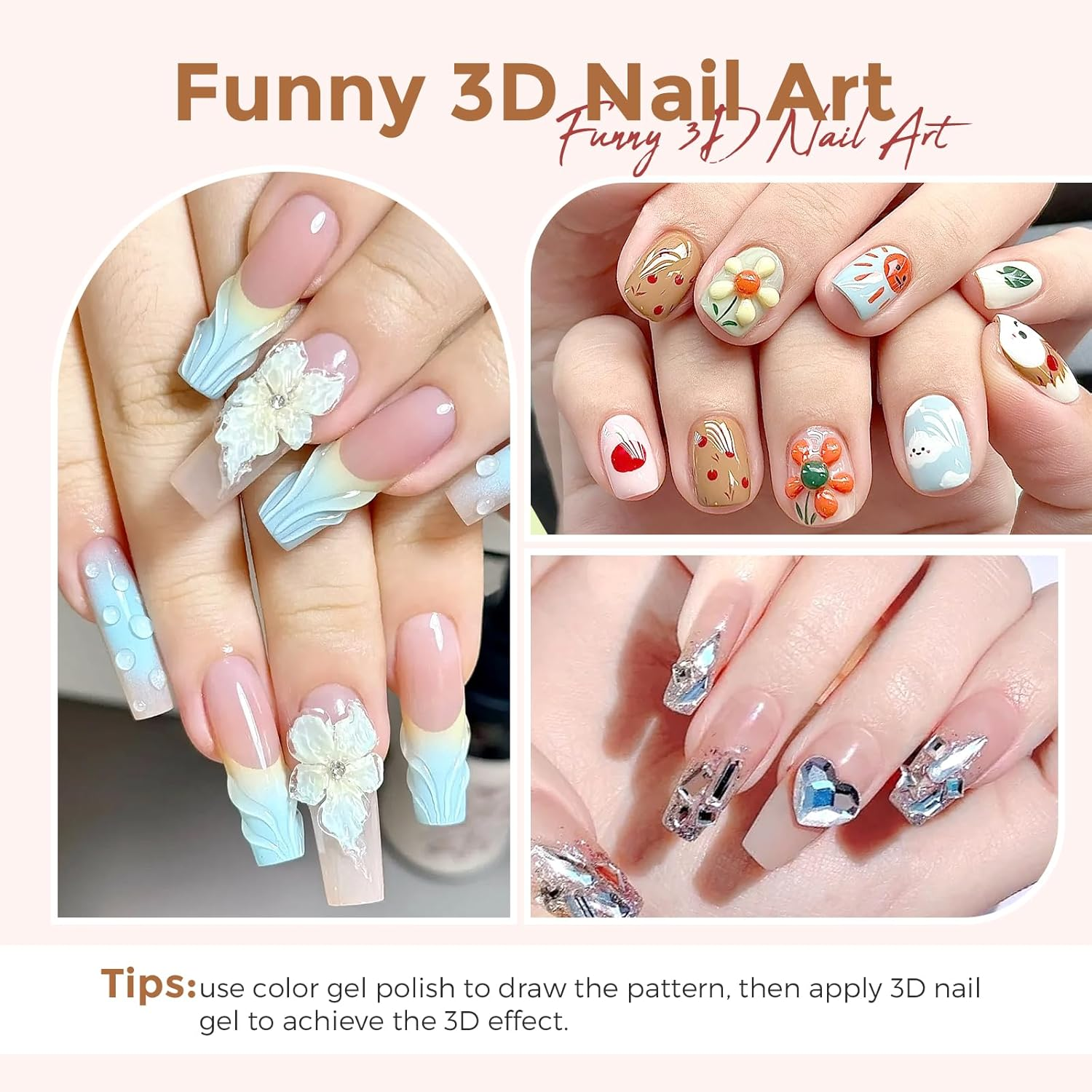 3D Sculpting Gel 15G No Wipe Clear for Nail Art, Carving Molding Candy Decoration Home DIY Manicure Charms image number 2