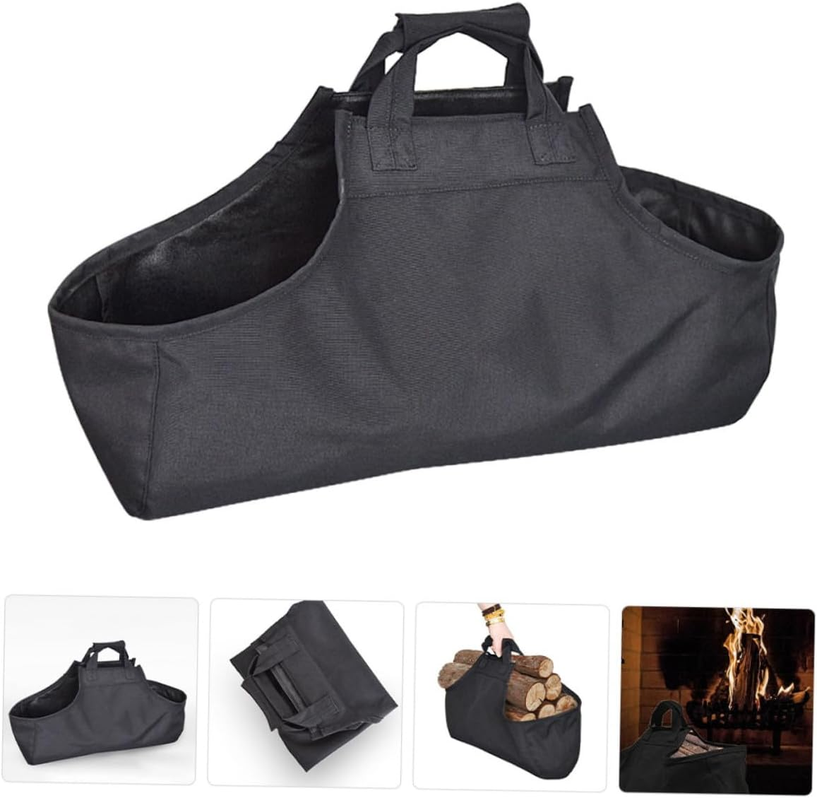 Professional Outdoor Firewood Storage Tote Bag with Hand Strap Heavy-Duty Oxford Cloth Log Carrier for Camping Barbecue and Garden Tools Transport Multipurpose Canvas Pouch For image number 2