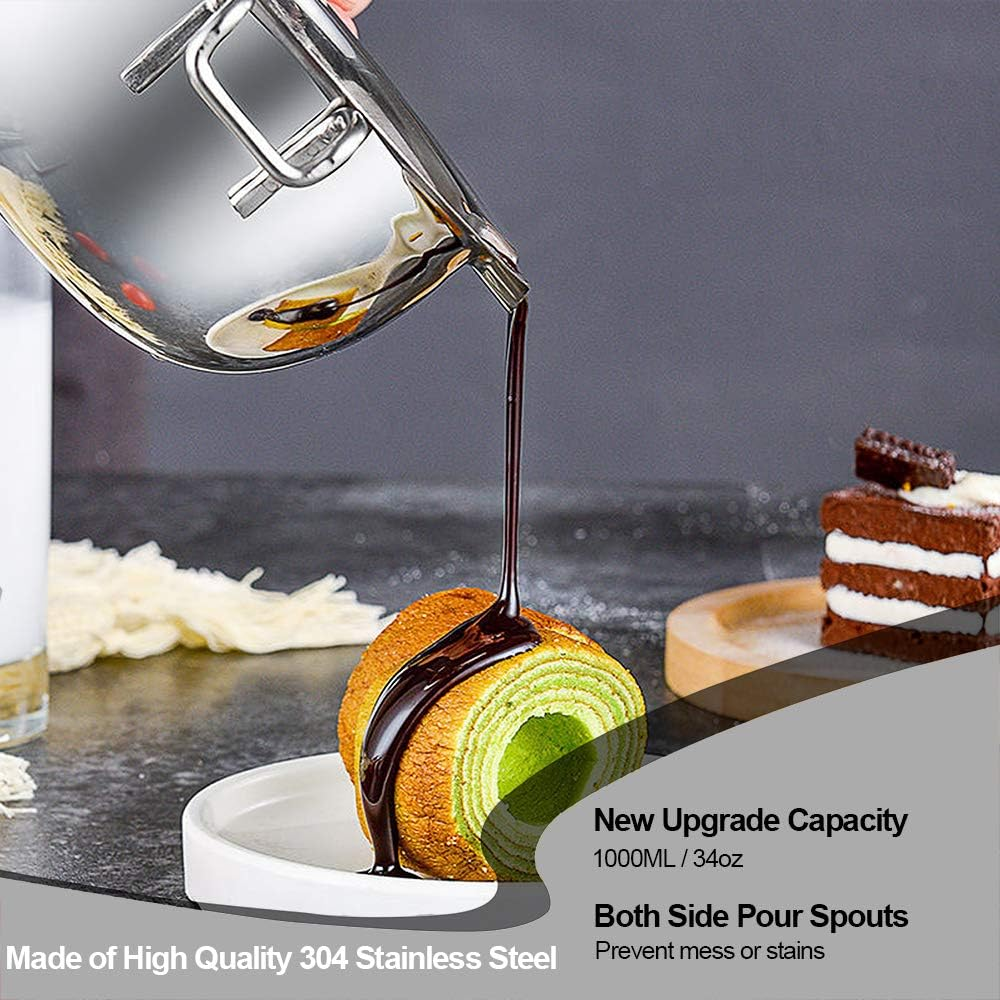 1000ML Upgrade Double Boiler Stainless Steel Melting Pot for Chocolate, Candle and Candy Making (34Oz) image number 6