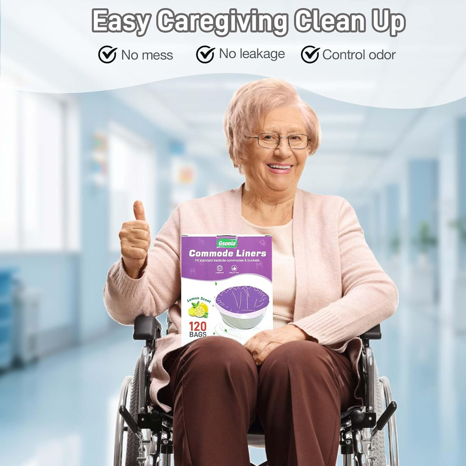 Commode Liners 120Pcs Strong Portable Toilet Bags Leak Proof Lemon Scented Toilet Liners Disposable Adult Universal Fit Most Standard Bedside Commode, Porta Potty, Camping Toilet, NO Pad image number 4