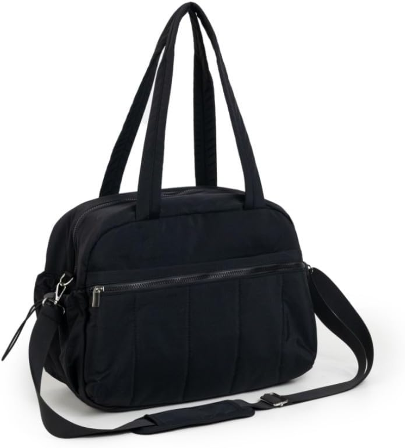 Women'S Travel Duffel Bag Personal Item Bag for Gym, Weekend Trips & Air Travel, Lightweight Water-Resistant with Wet Pocket, 42X30X19Cm (Black)