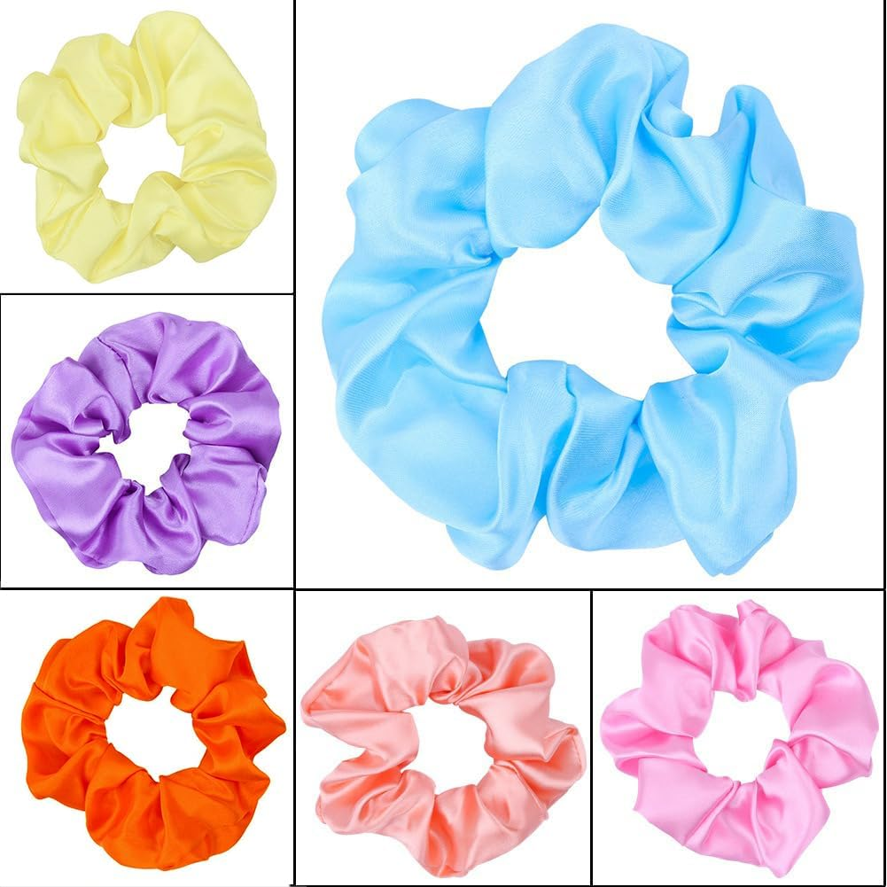 Pack of 4 Hair Bobbles, Elastic Hair Bands, Soft Scrunchies, Hair Rings, Reusable Rubber Bands, for Ponytail, Long Hair or Thick Curly Girls Women Hair Accessories, Rose Red image number 2