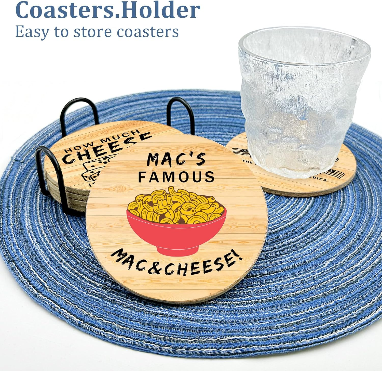 6 PCS with Coaster Holder Cork Coasters for Drinks,Always Sunny in Philadelphia TV Show Merchandise,Always Sunny in Philadelphia TV Themed Coaster Gifts for Fans image number 3