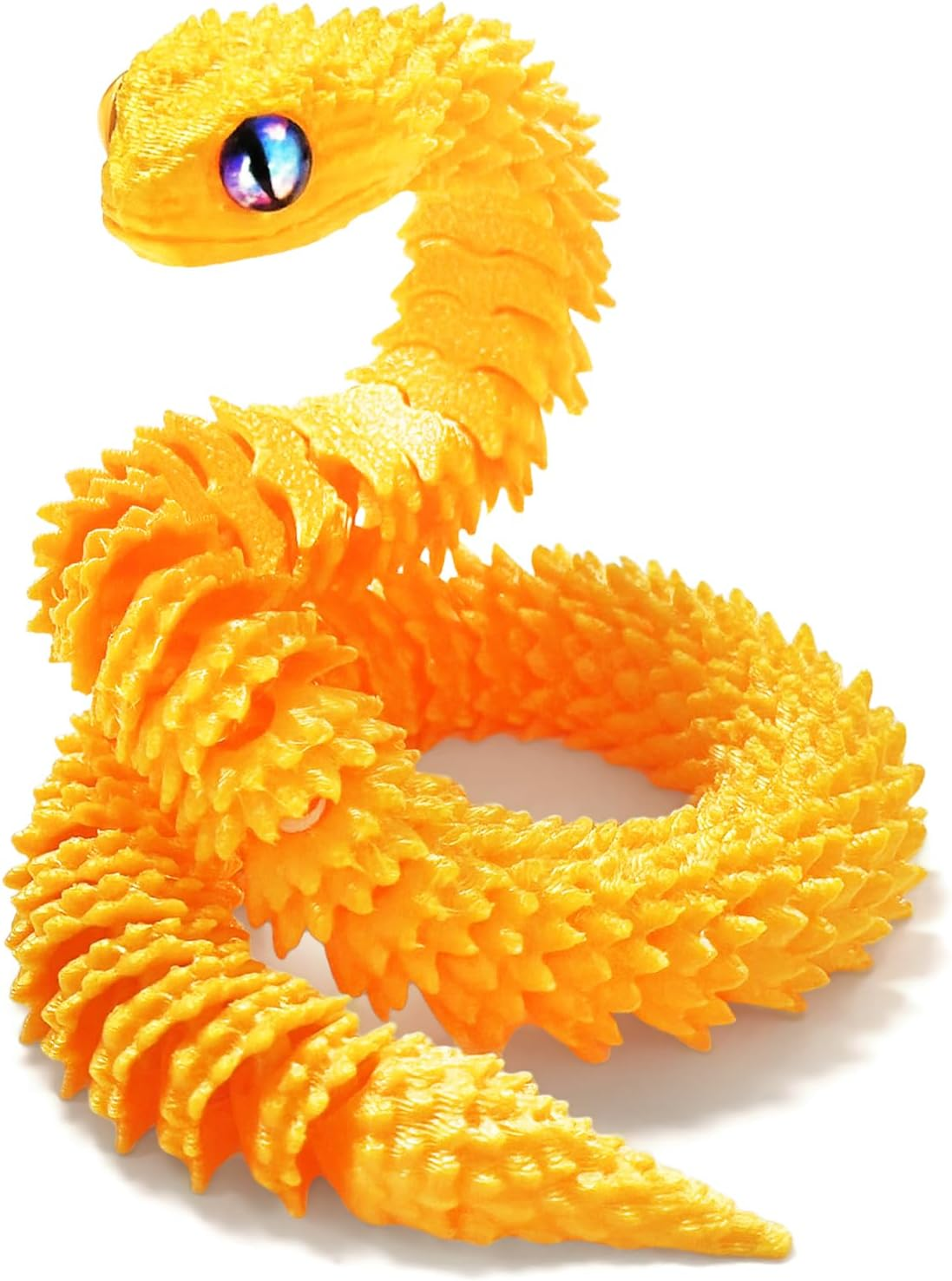 TEAONE 3D Snake Toy, 3D Printed Animal for Desktop Decor, Birthday Gift, Loot Bag Fillers (Dazzling Color, Length 30Cm/11.81In)