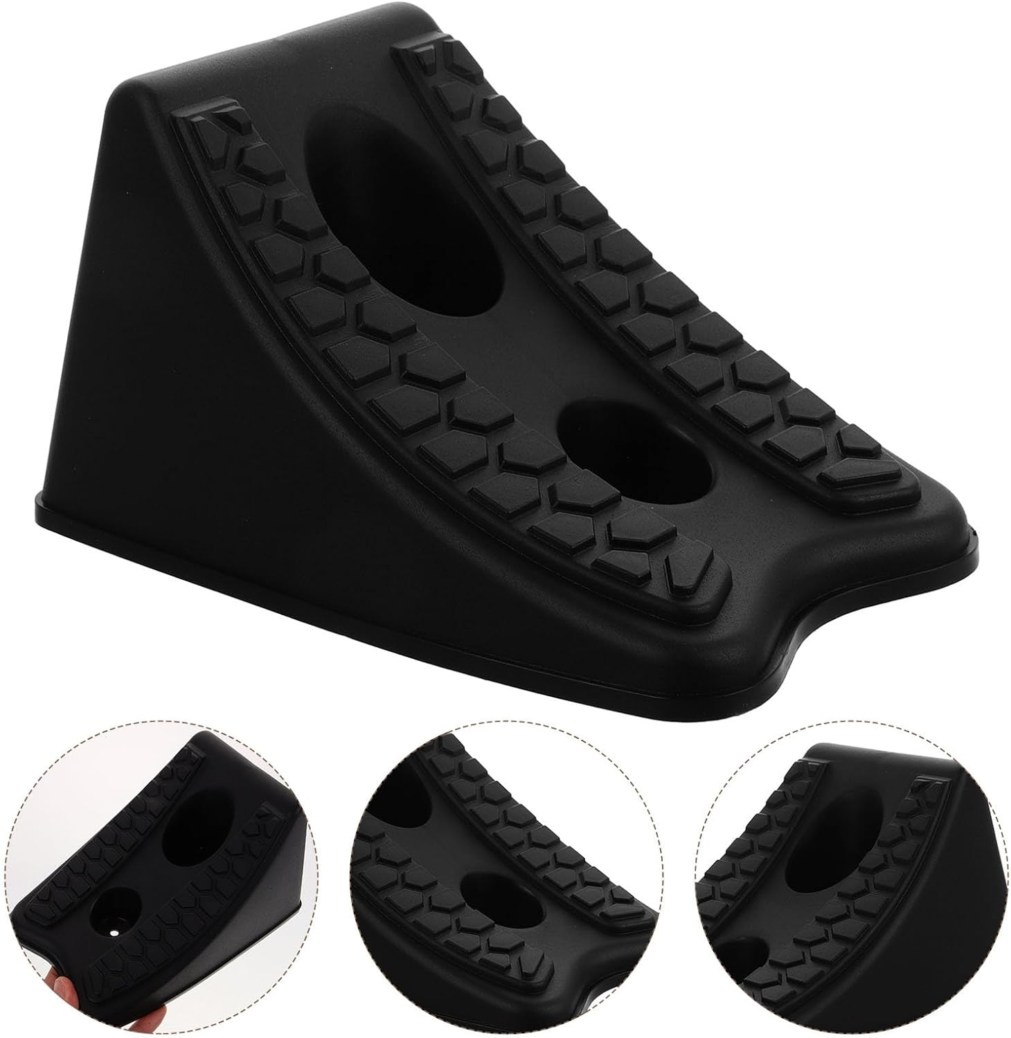 ULTECHNOVO Heavy Duty Car Wheel Chock with Textured Grip Compact Car Stop Block for Secure Parking Suitable for Cars Trucks Trailers and Motorcycles 7.9X5.1X9.1 Inches image number 6
