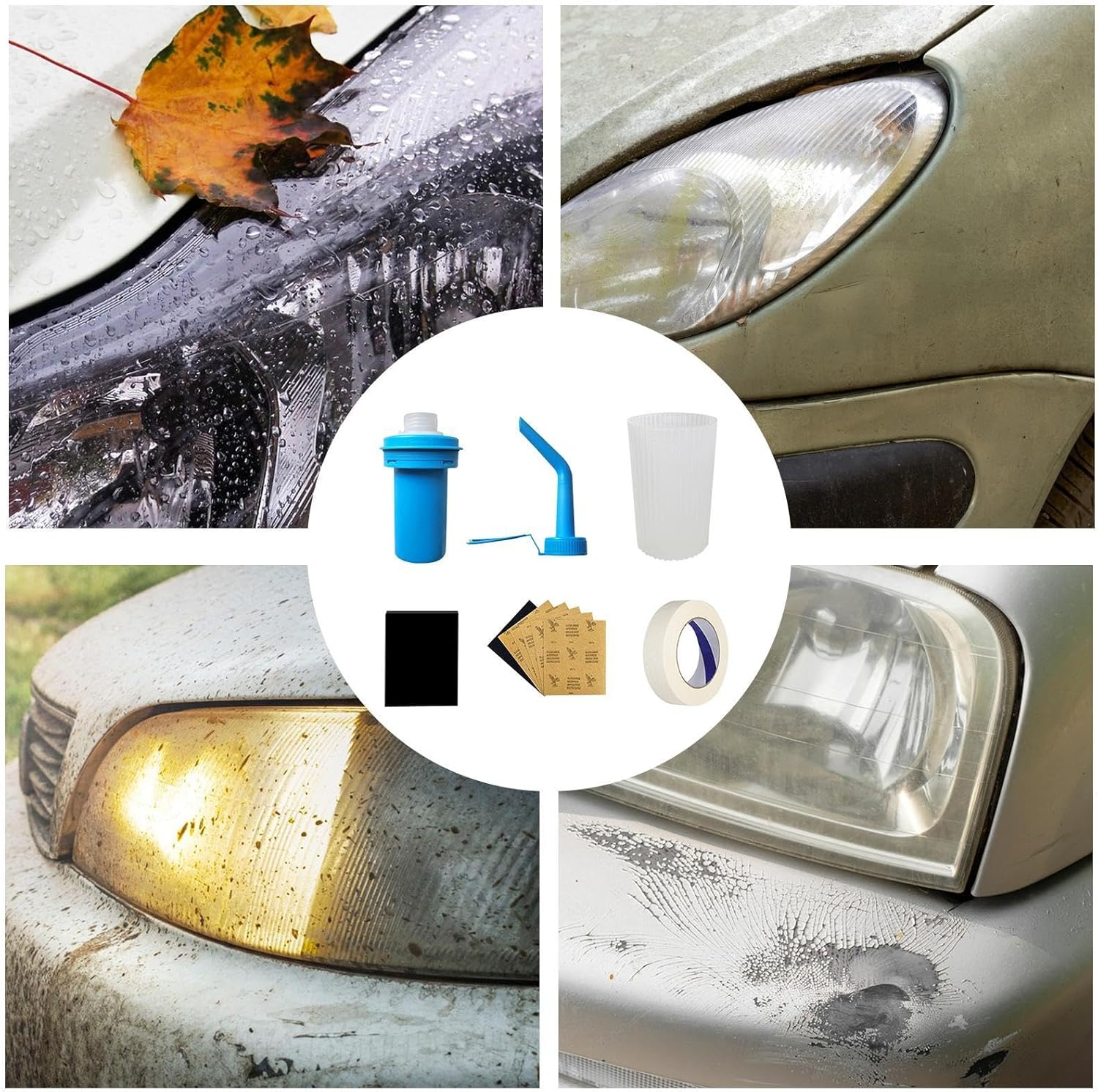 Headlight Restorer Kit - Automotive Headlight Restoration Kit Polishing Repair Kit | Scratch Car Care Yellowing Restorer Kit with Repair Liquid for Headlight image number 3