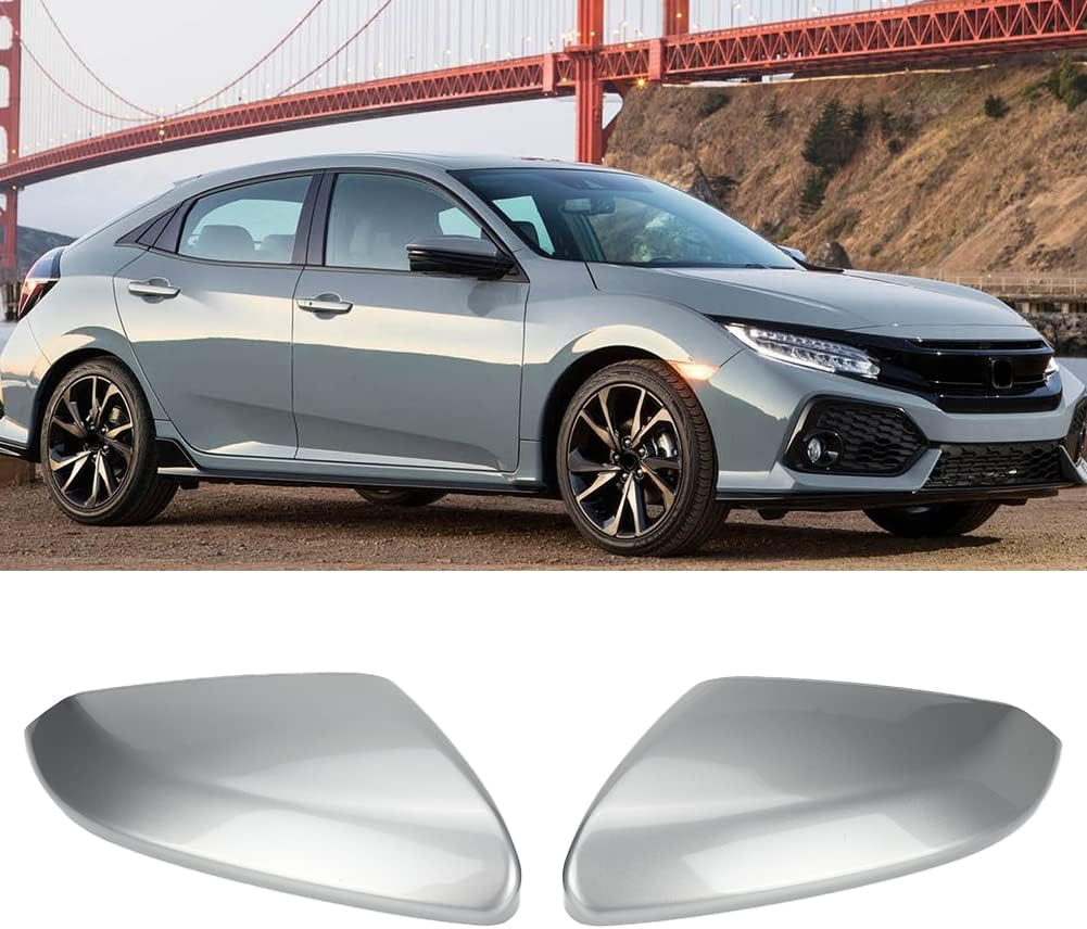 SAPUBK Side Mirror Cover Cap + Door Handle Covers Kit Compatible with 10Th Honda Civic 2016 2017 2018 2019 2020 2021 (Black)
