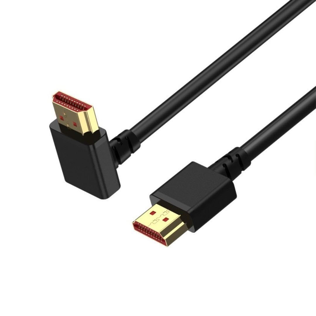 BOOC Straight down Bend HDMI Elbow HD Video Cable 2.1 4K Computer Monitor (2M)
