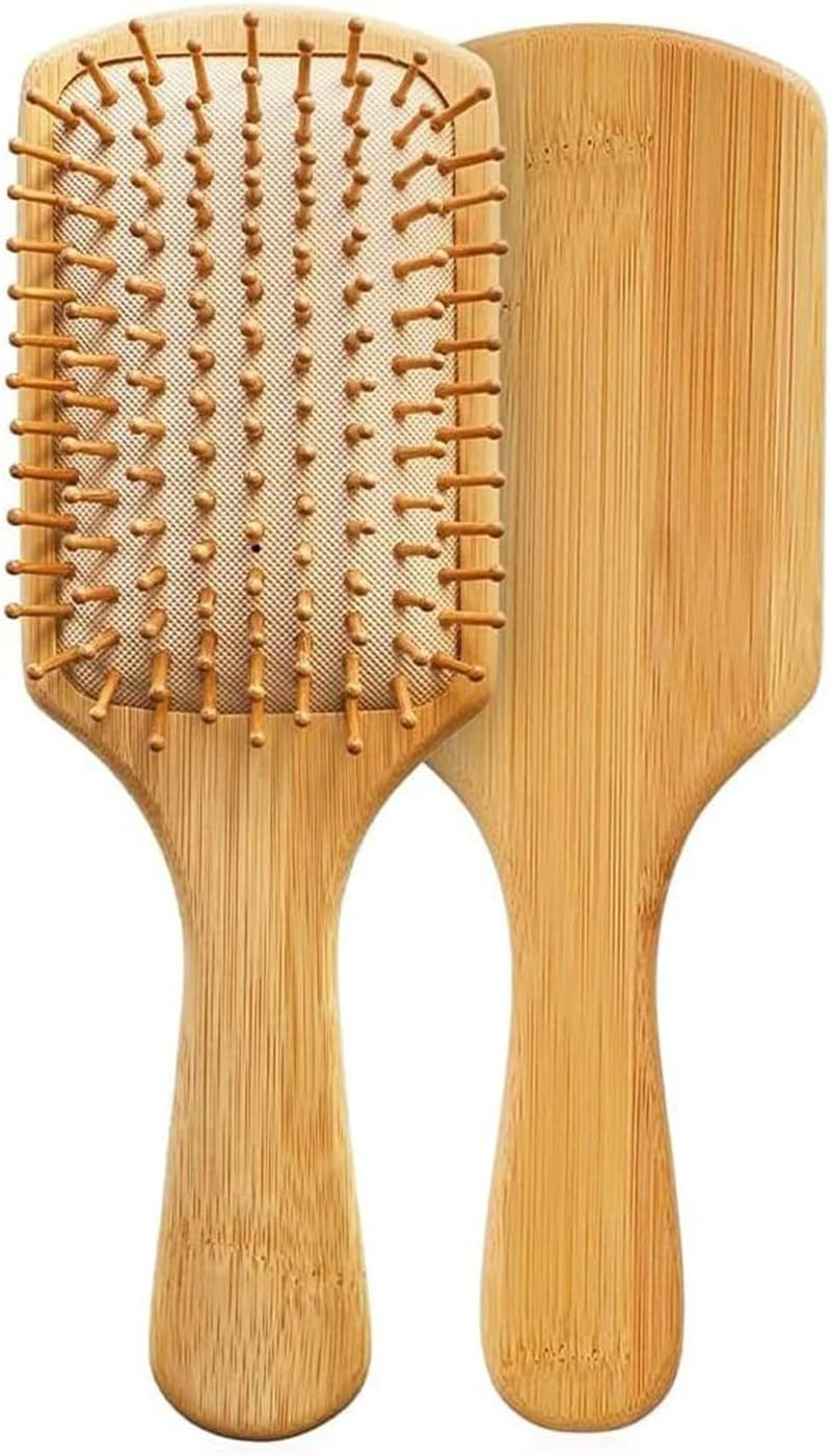 Hair Brush, 100% Natural Bamboo anti Static Hair Massage Brush, Detangling Hair Comb, Reducing Hair Breakage and Frizzy No More Tangle image number 4