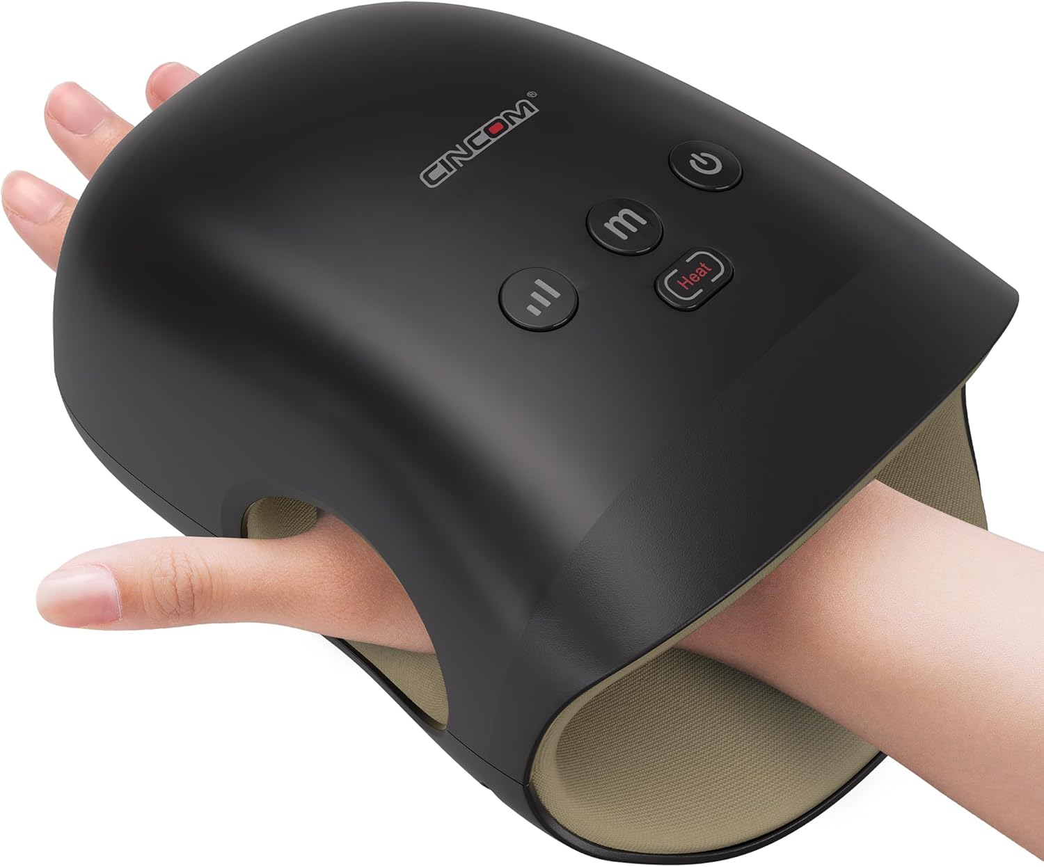 CINCOM Hand Massager - Cordless Hand Massager with Heat and Compression for Arthritis and Carpal Tunnel - Gifts for Women (Black)