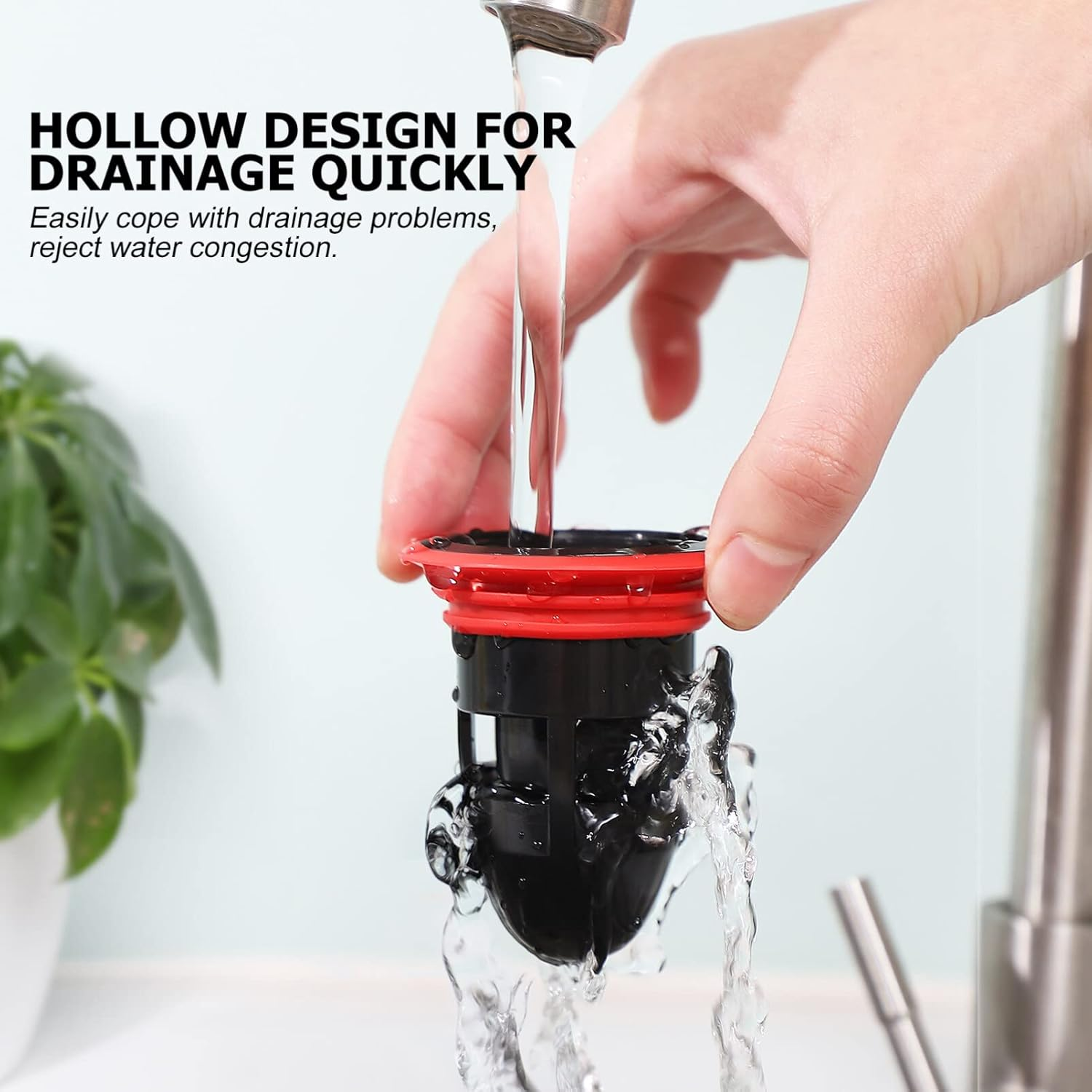 IMIKEYA 2PCS Shower Floor Drain Backflow Preventer Sewer Core Anti-Odor Plug for Kitchen Bathroom 2.56X2.16X1.42Inch image number 4