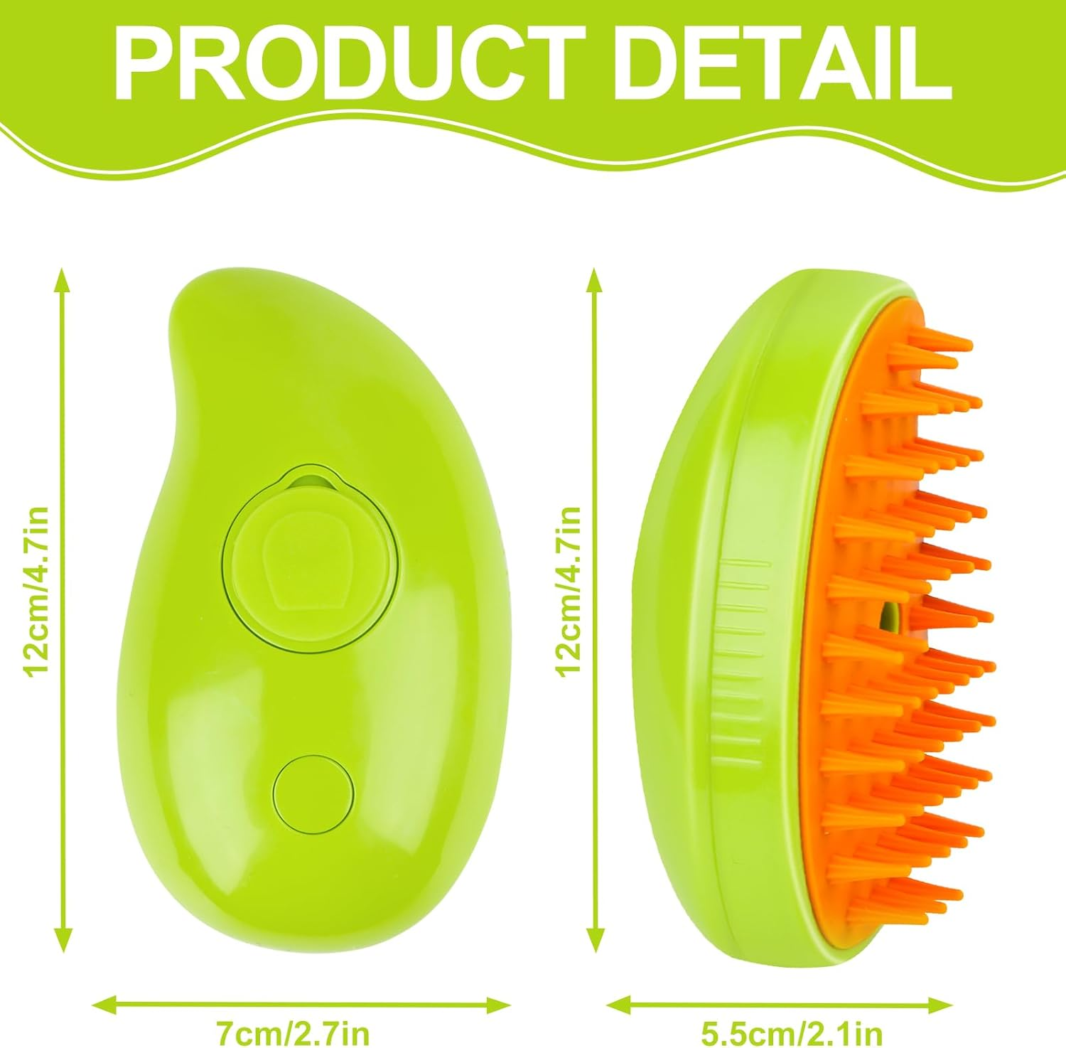 Steamy Cat Brush - 3 in 1 Cat Steamer Brush, Cat Spray Massage Comb, Multifunctional Dog Steamer Brush, Cat Grooming Brush, Pet Hair Removal Comb for Cat (Green) image number 4